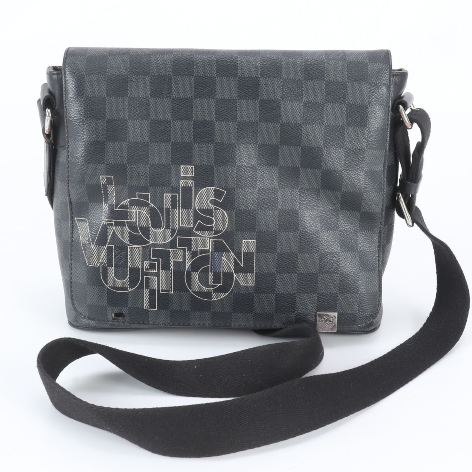 Louis Vuitton Damier Graphite Black Gray Leather Shoulder Bag (Pre-Owned)