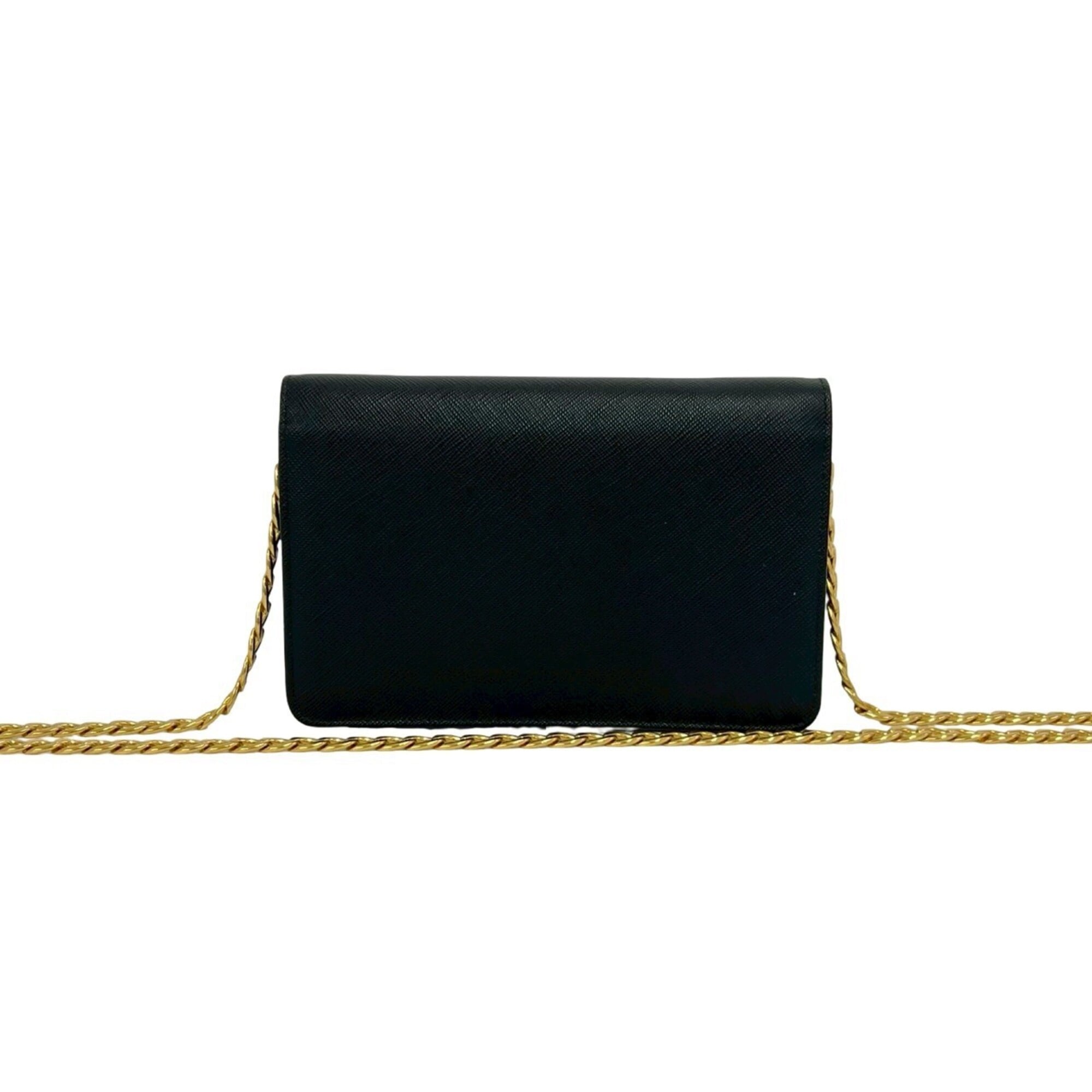 Prada Black Leather Pochette Shoulder Bag (Pre-Owned)