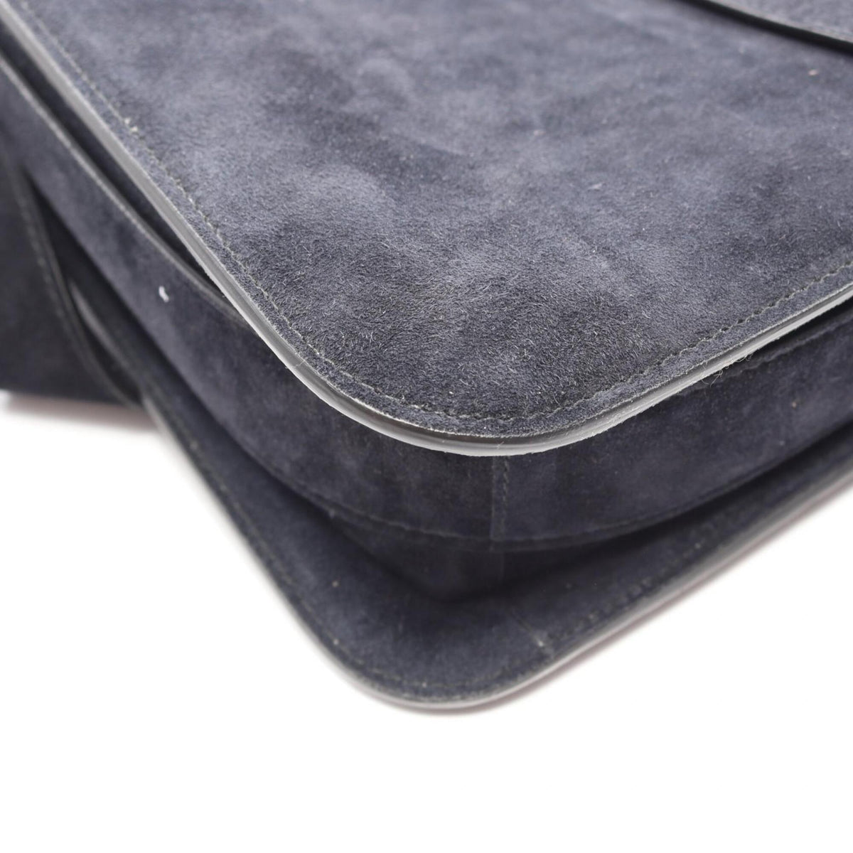 Bottega Veneta Navy Suede Handbag Shoulder Bag (Pre-Owned)