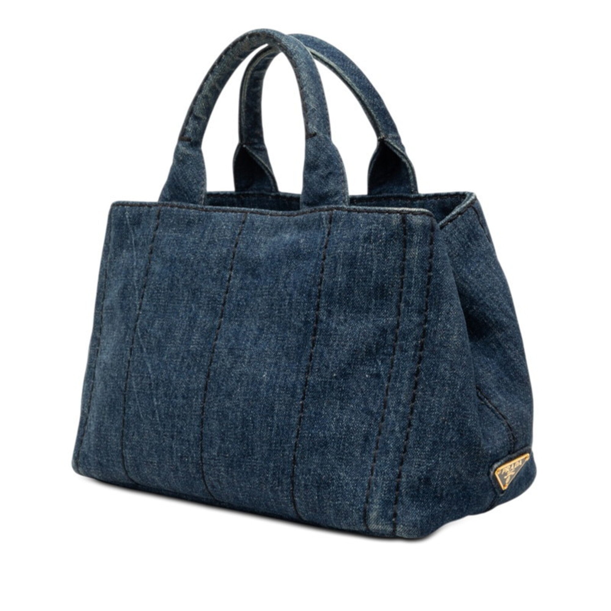 Prada Blue Denim Handbag Shoulder Bag (Pre-Owned)