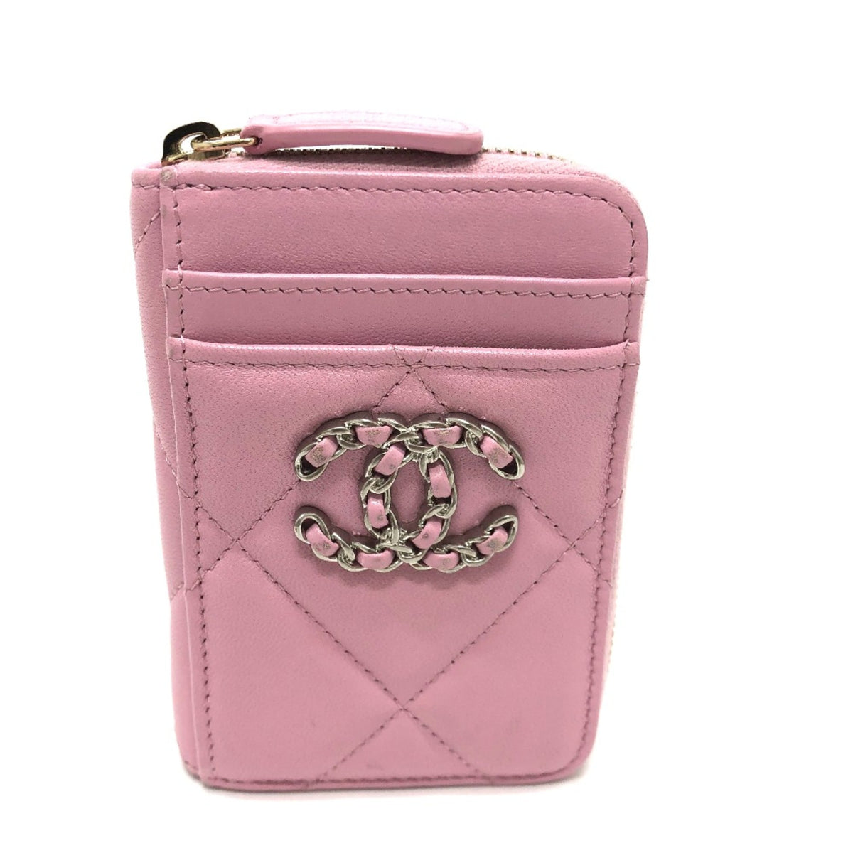 Chanel Pink Leather Coin Purse/Coin Case (Pre-Owned)