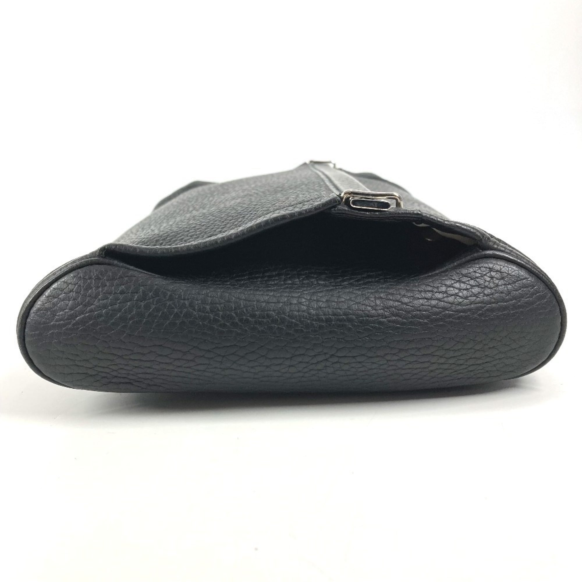 Hermes Black Leather Clutch Bag Pouch (Pre-Owned)
