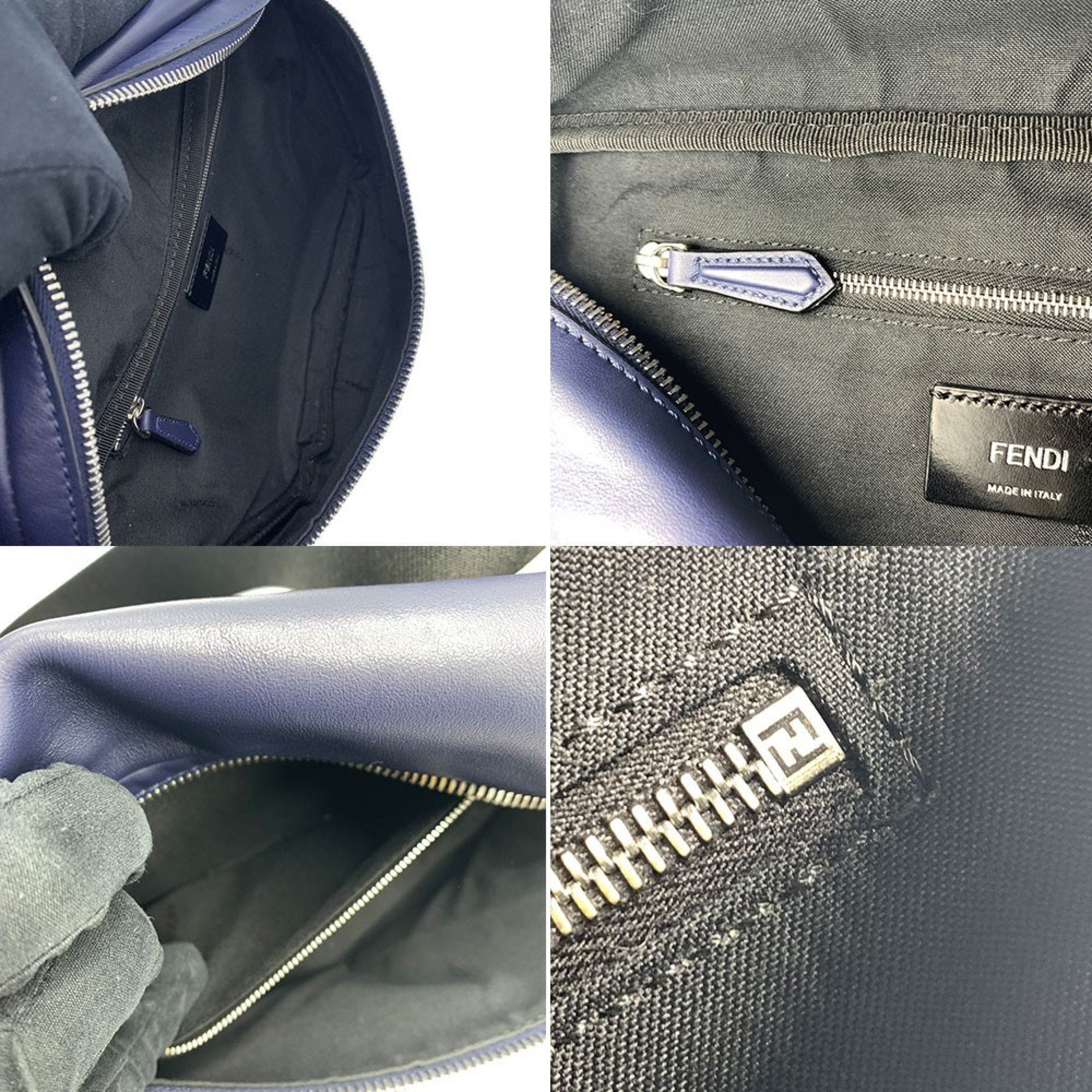 Fendi Navy Leather Fanny Pack (Pre-Owned)