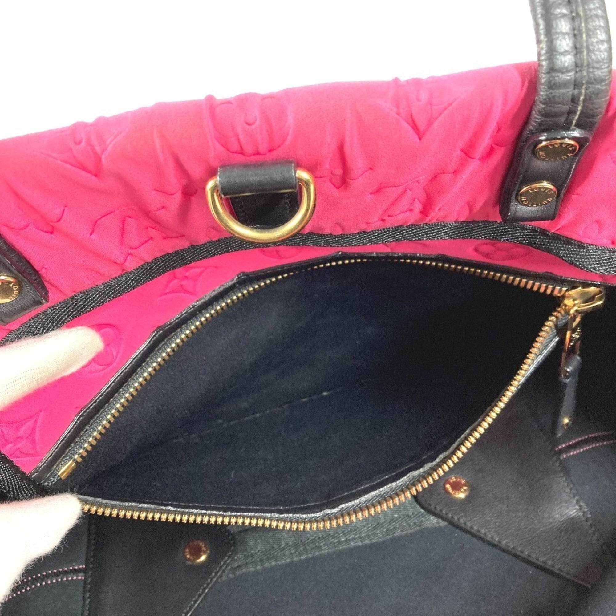 Louis Vuitton Black Pink Microfiber Shoulder Bag Tote Bag (Pre-Owned)