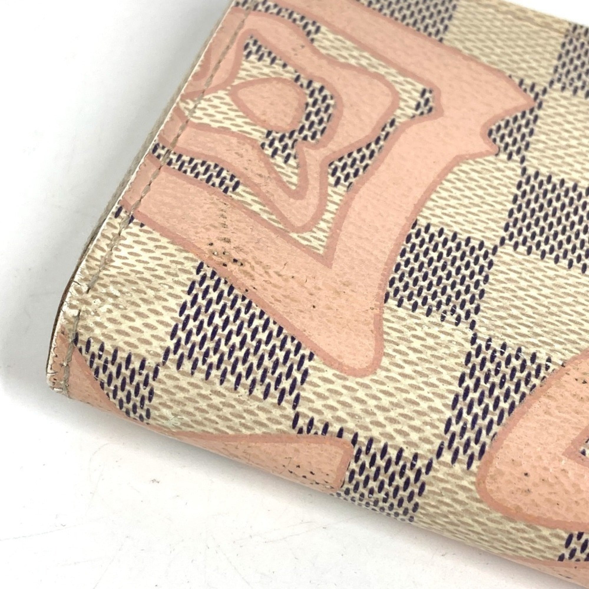Louis Vuitton Damier Azur Pink White Damier Azur Coin Purse/Coin Case (Pre-Owned)