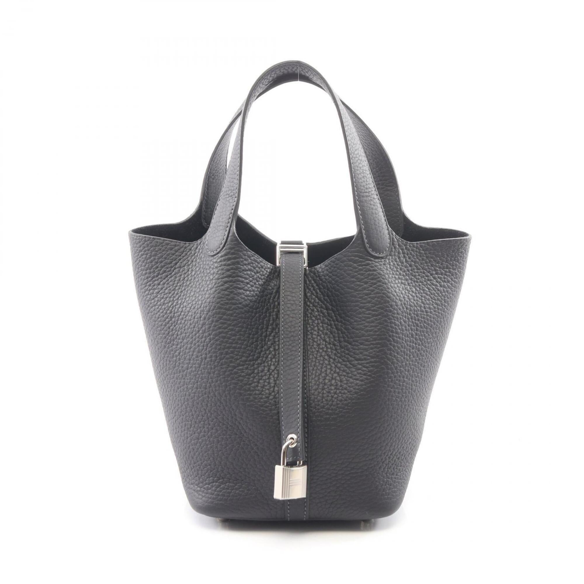 Hermes Navy Taurillon Clemence Leather Handbag (Pre-Owned)