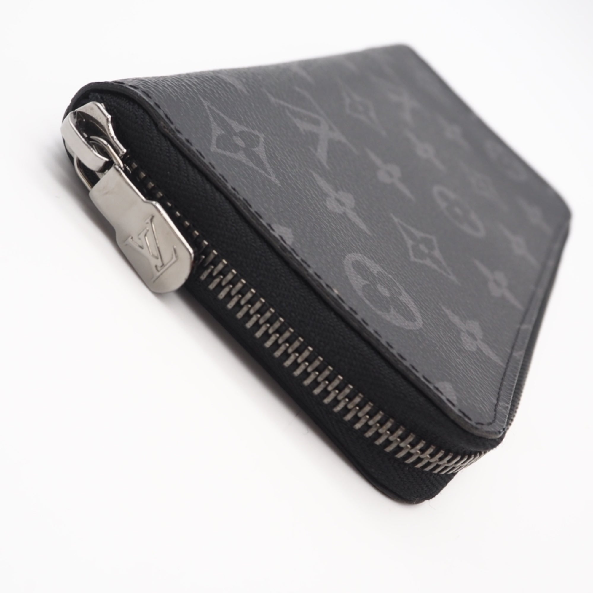Louis Vuitton Black Gray Coated Canvas Leather Long Wallet (Bi-Fold) (Pre-Owned)