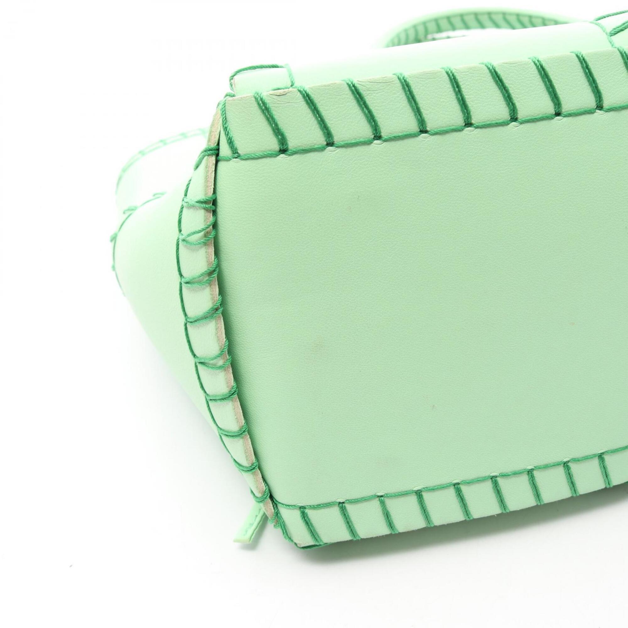 Bottega Veneta Green Leather Handbag Pouch (Pre-Owned)