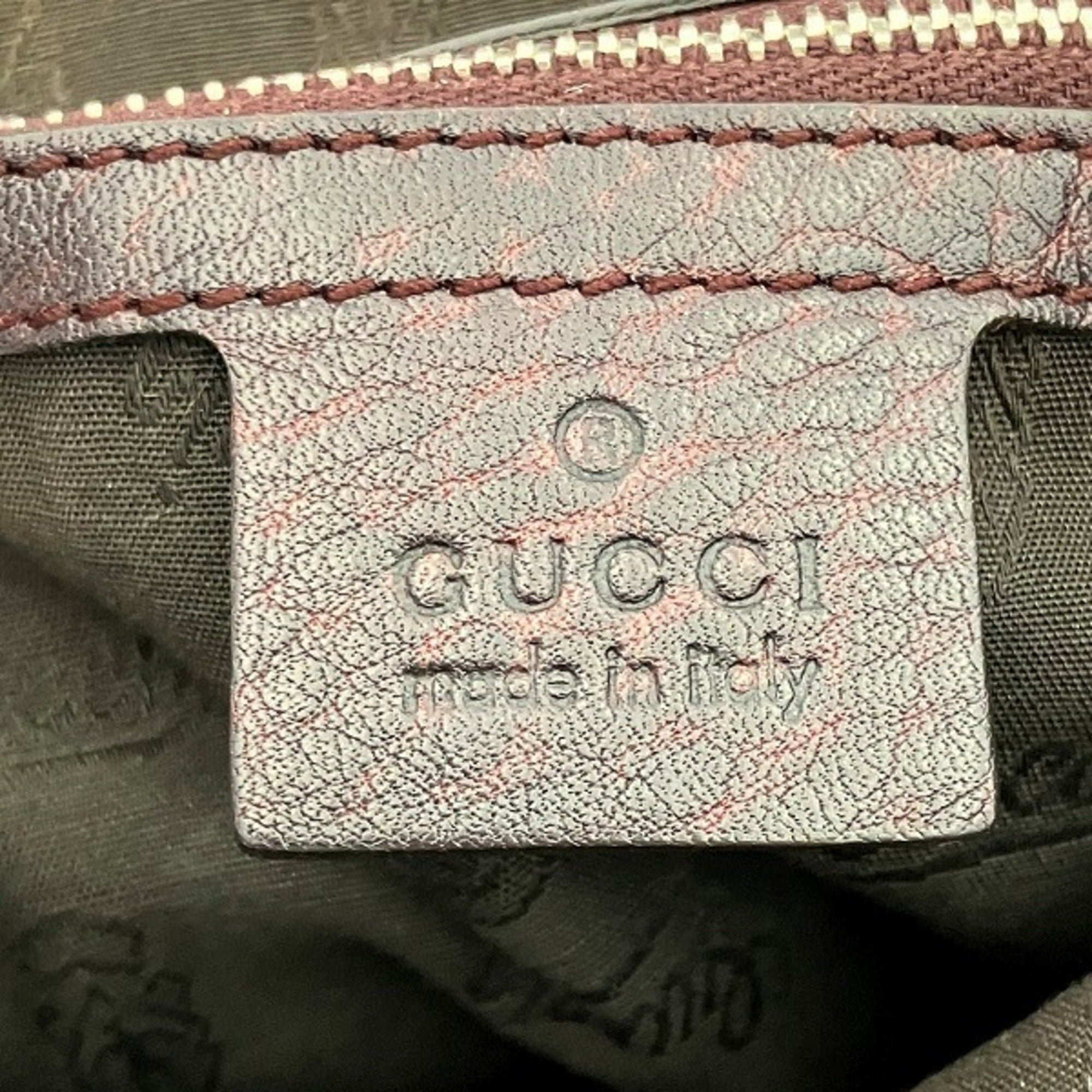 Gucci Beige Brown Canvas Leather Handbag Tote Bag (Pre-Owned)