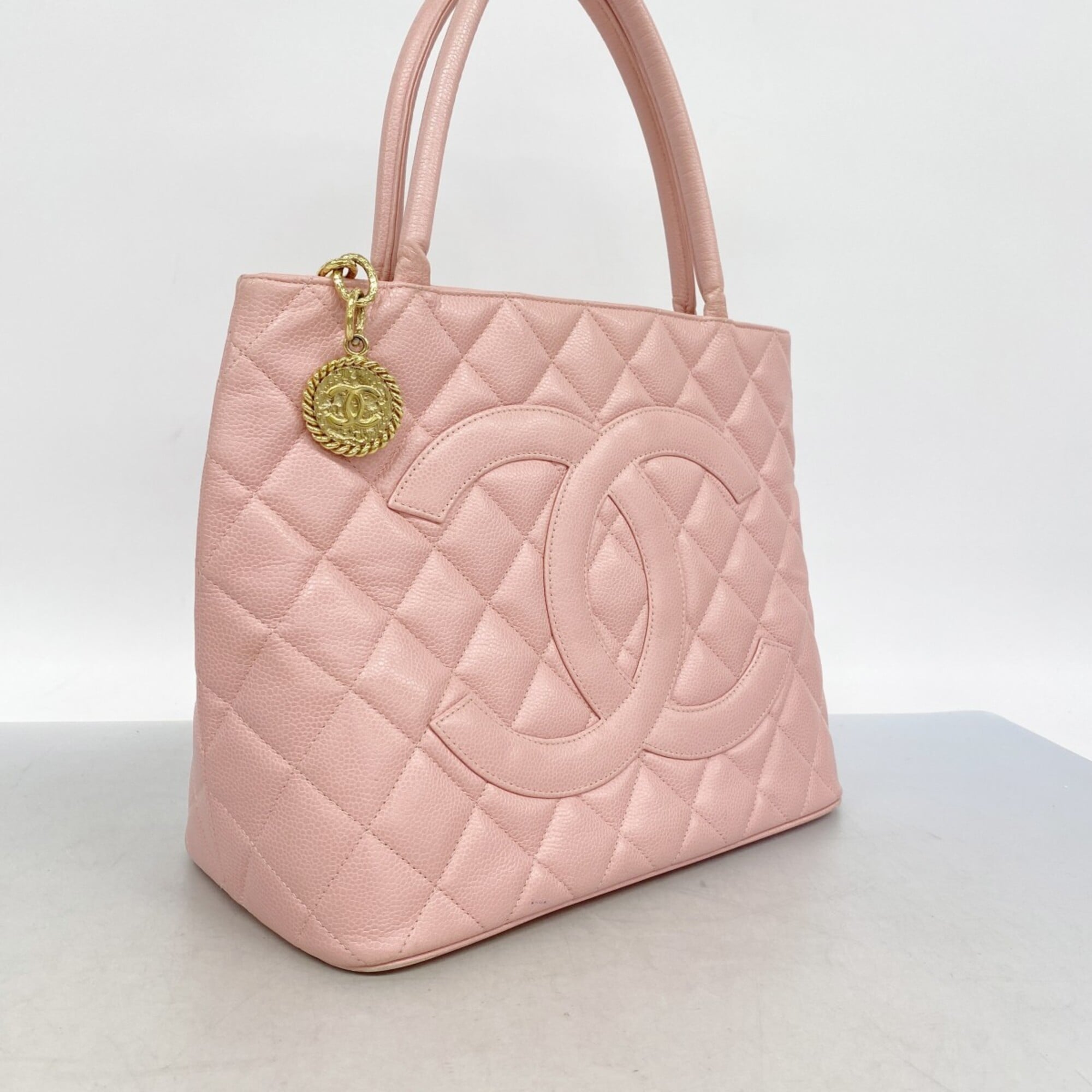 Chanel Pink Grained Calfskin Tote Bag (Pre-Owned)