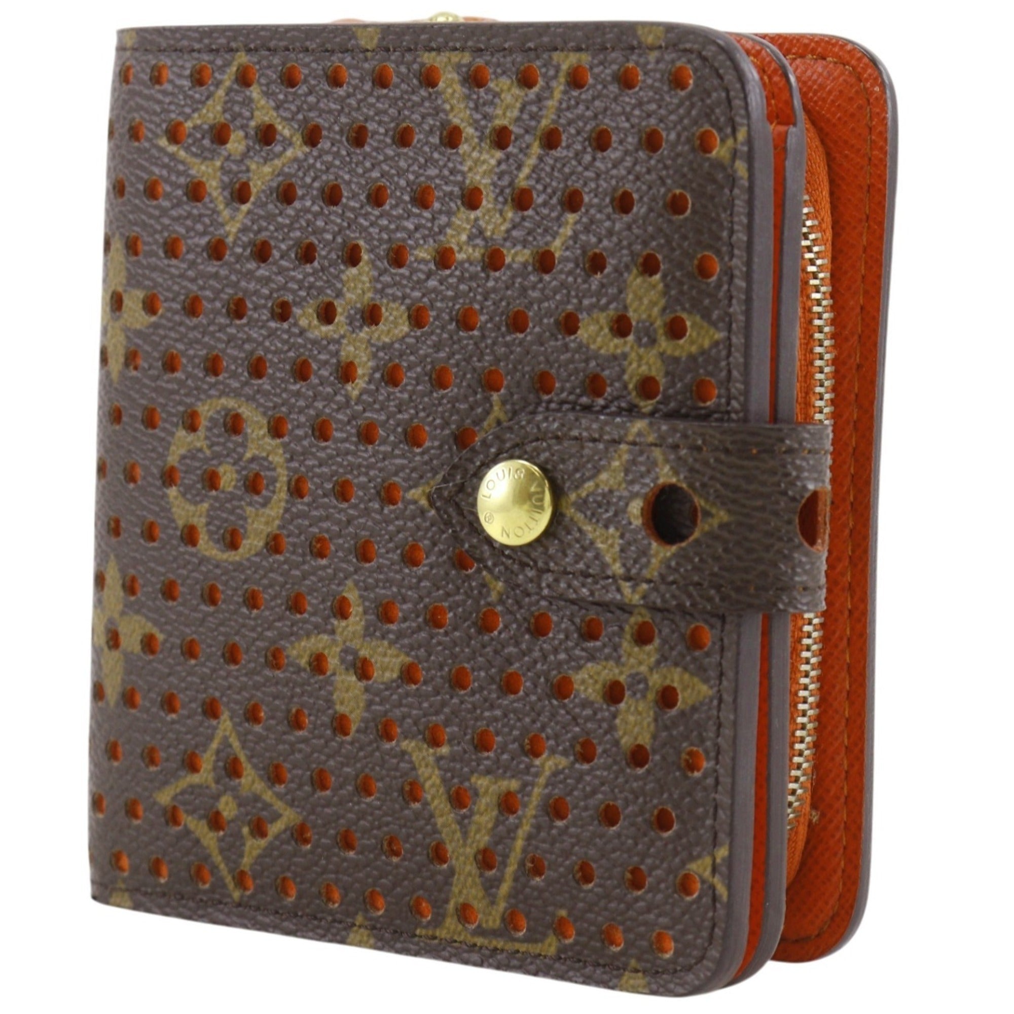 Louis Vuitton Brown Monogram Orange Canvas Monogram Perforated Wallet (Bi-Fold) (Pre-Owned)