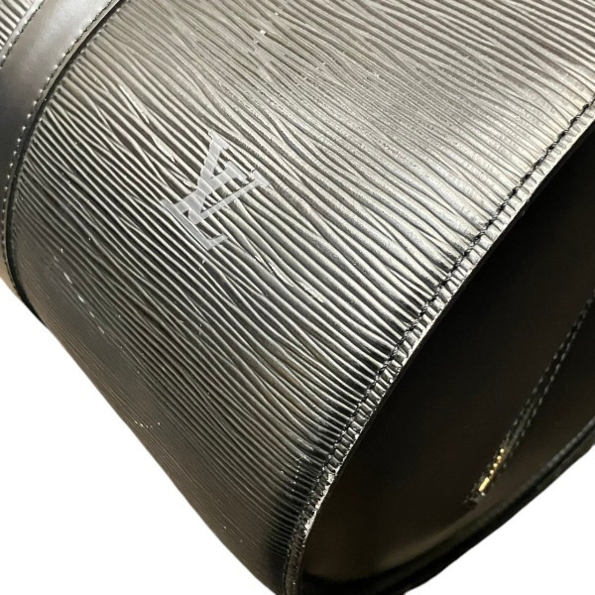 Louis Vuitton Noir Leather Boston Bag Handbag Shoulder Bag (Pre-Owned)