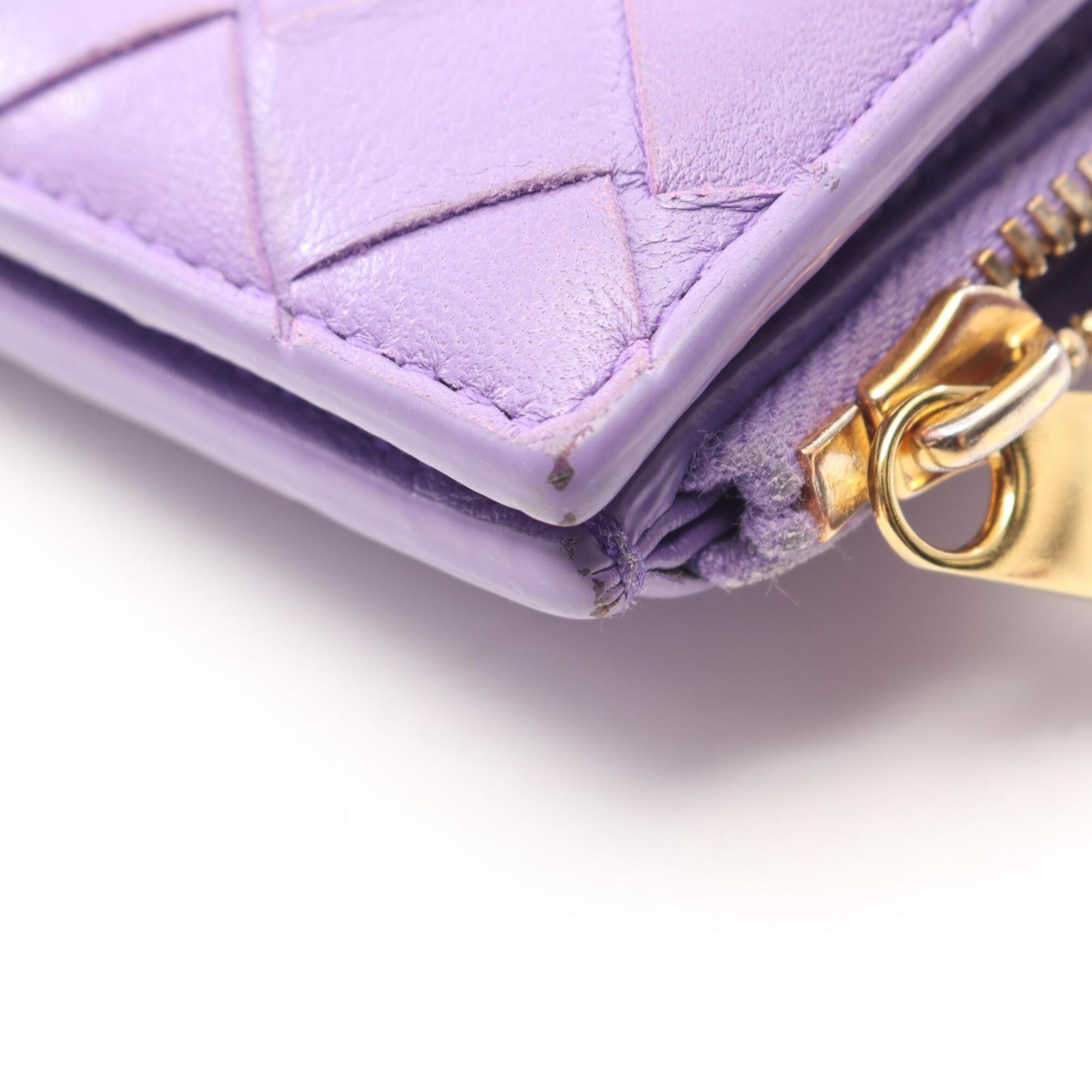 Bottega Veneta Intrecciato Purple Leather Wallet (Bi-Fold) (Pre-Owned)