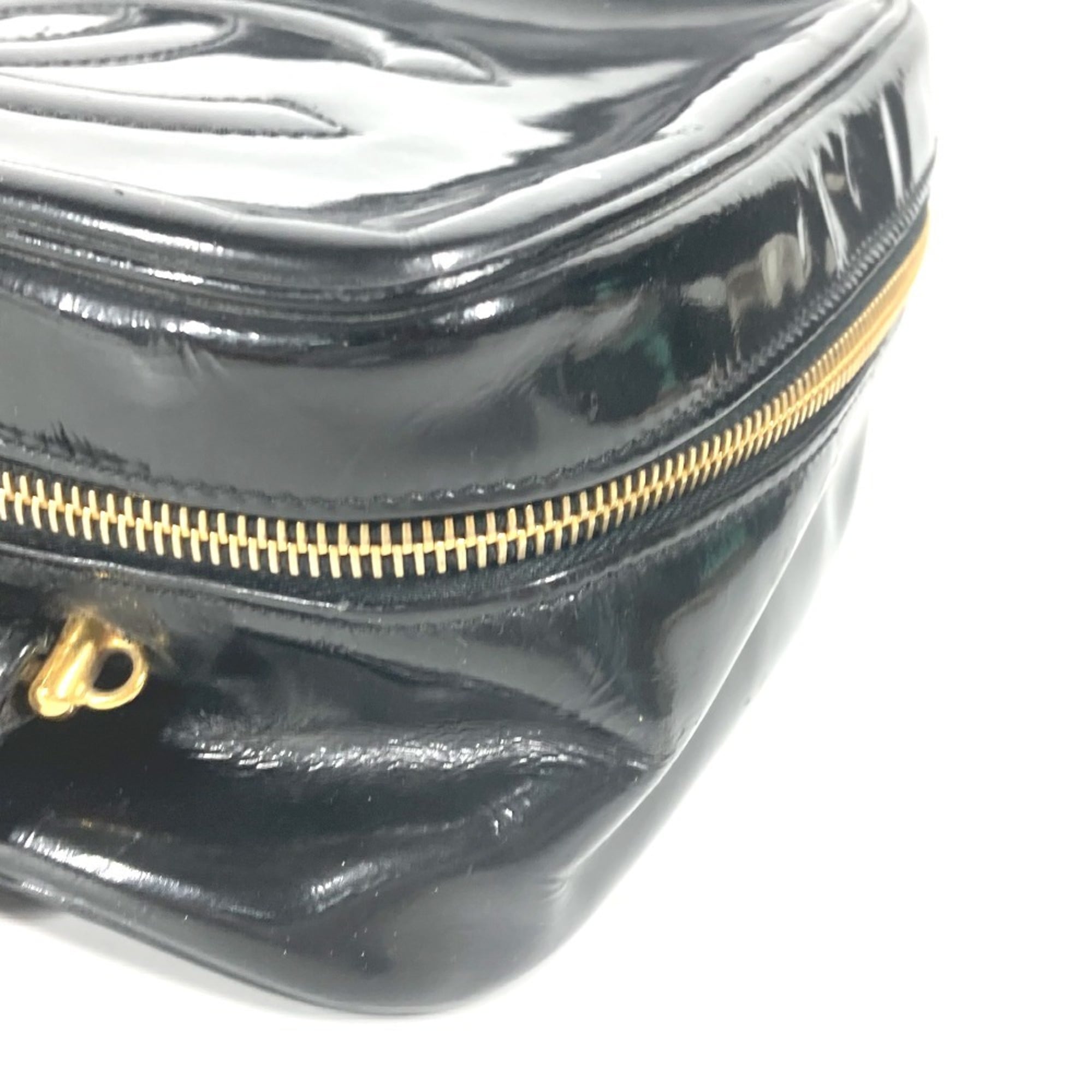 Chanel Black Leather Handbag Vanity Bag (Pre-Owned)