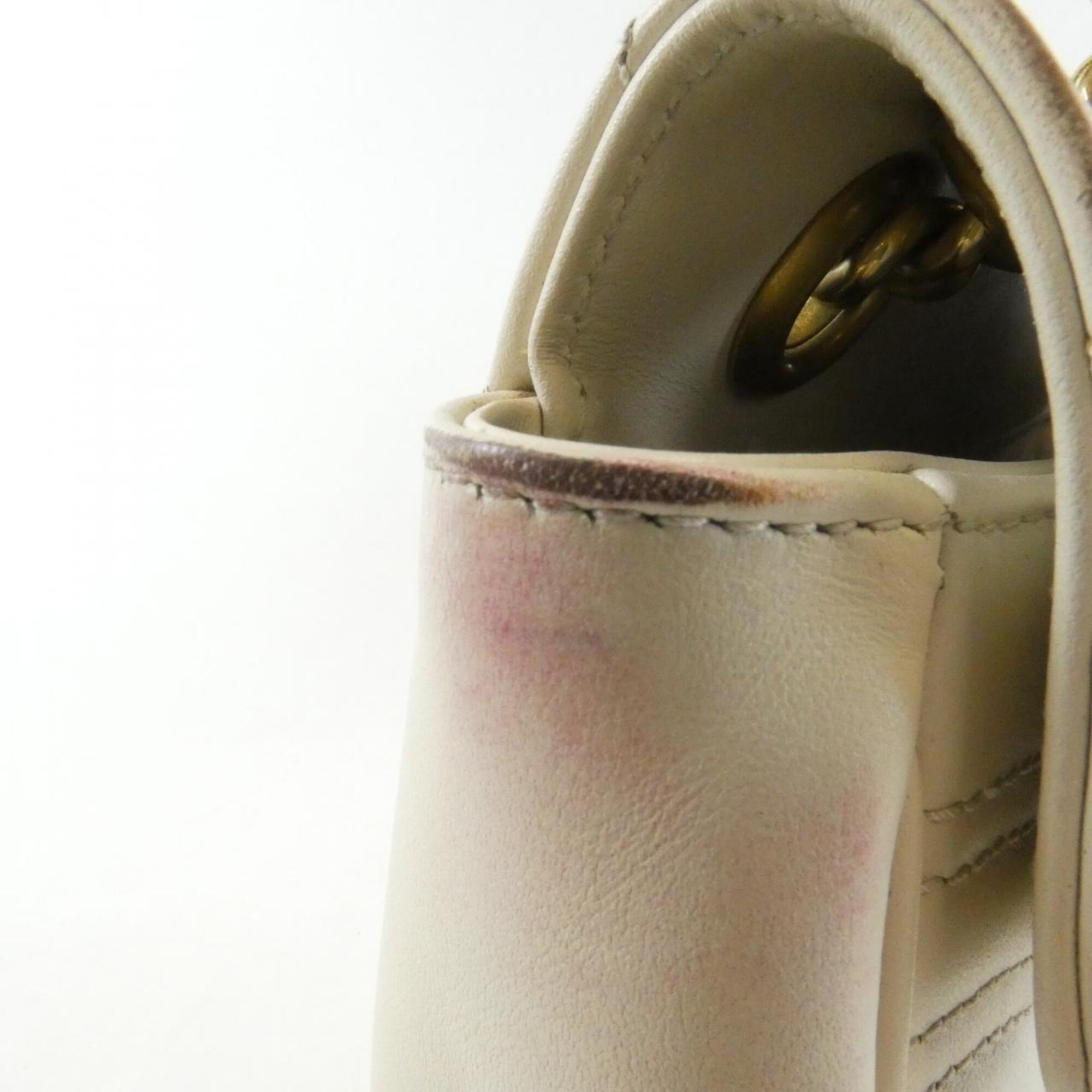 Gucci Gg Marmont White Leather Shoulder Bag (Pre-Owned)