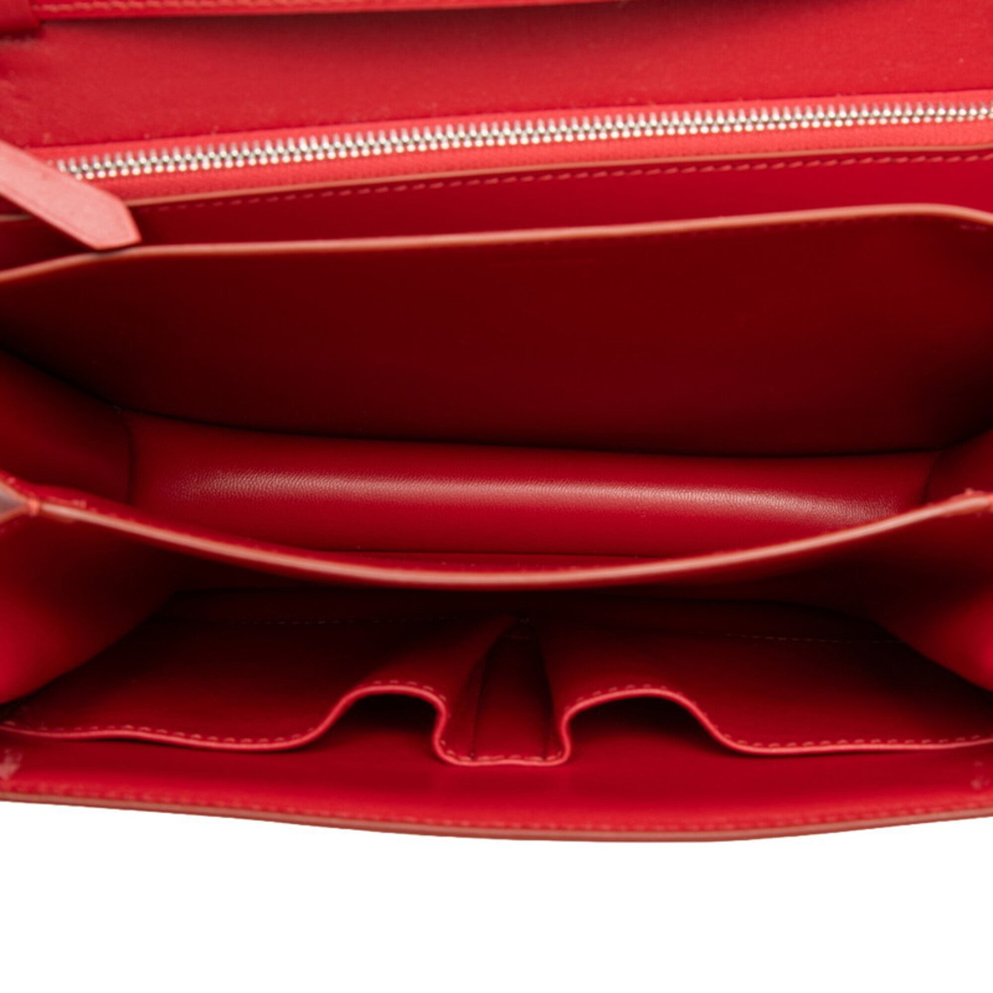 Celine Red Color Leather Shoulder Bag (Pre-Owned)