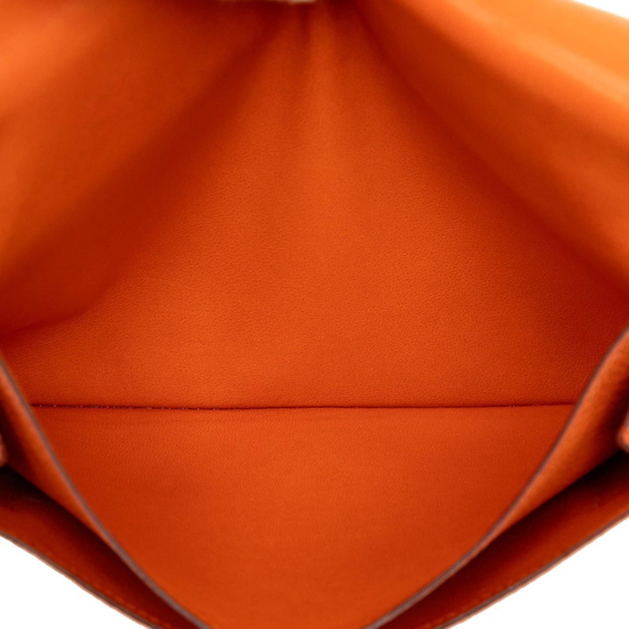 Hermes Orange Togo Leather Long Wallet (Bi-Fold) (Pre-Owned)