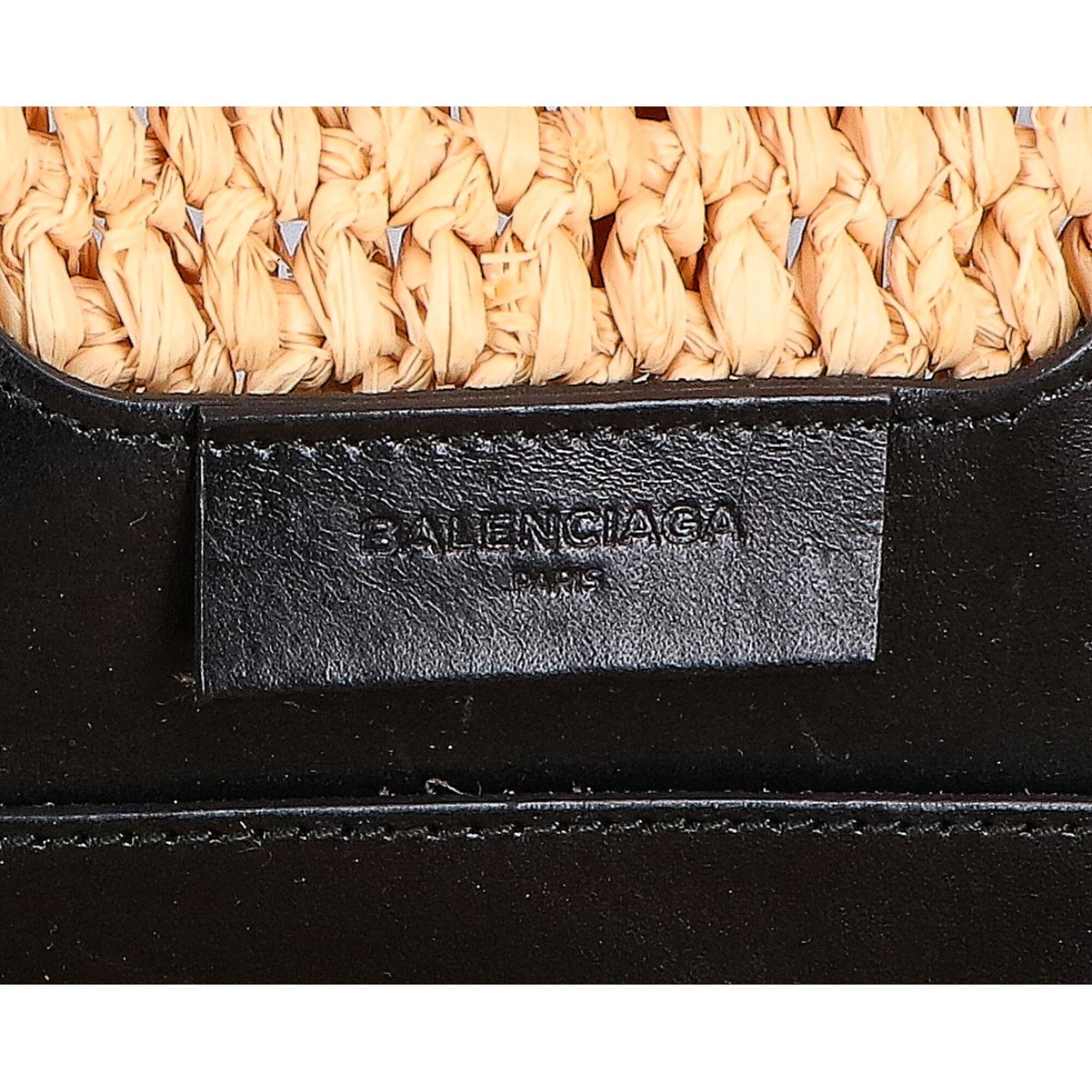Balenciaga Black Raffia Basket Handbag (Pre-Owned)