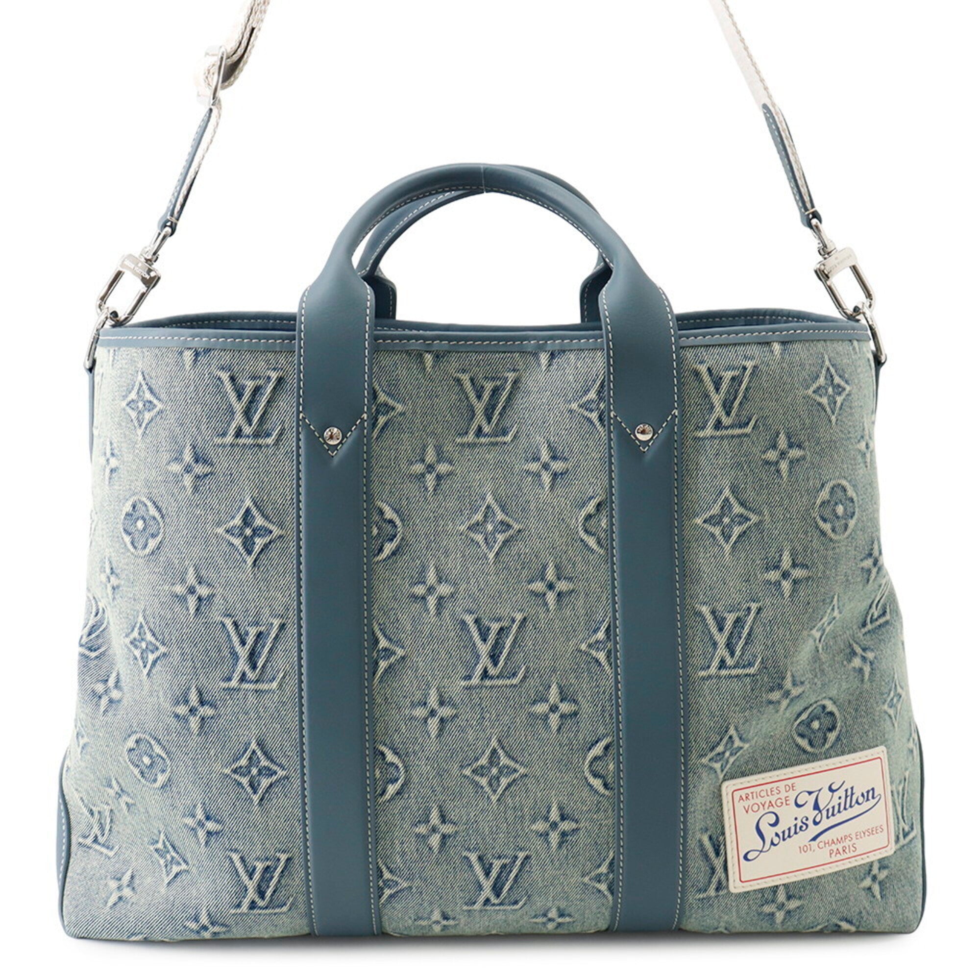 Louis Vuitton Blue Monogram Monogram Handbag Tote Bag (Pre-Owned)