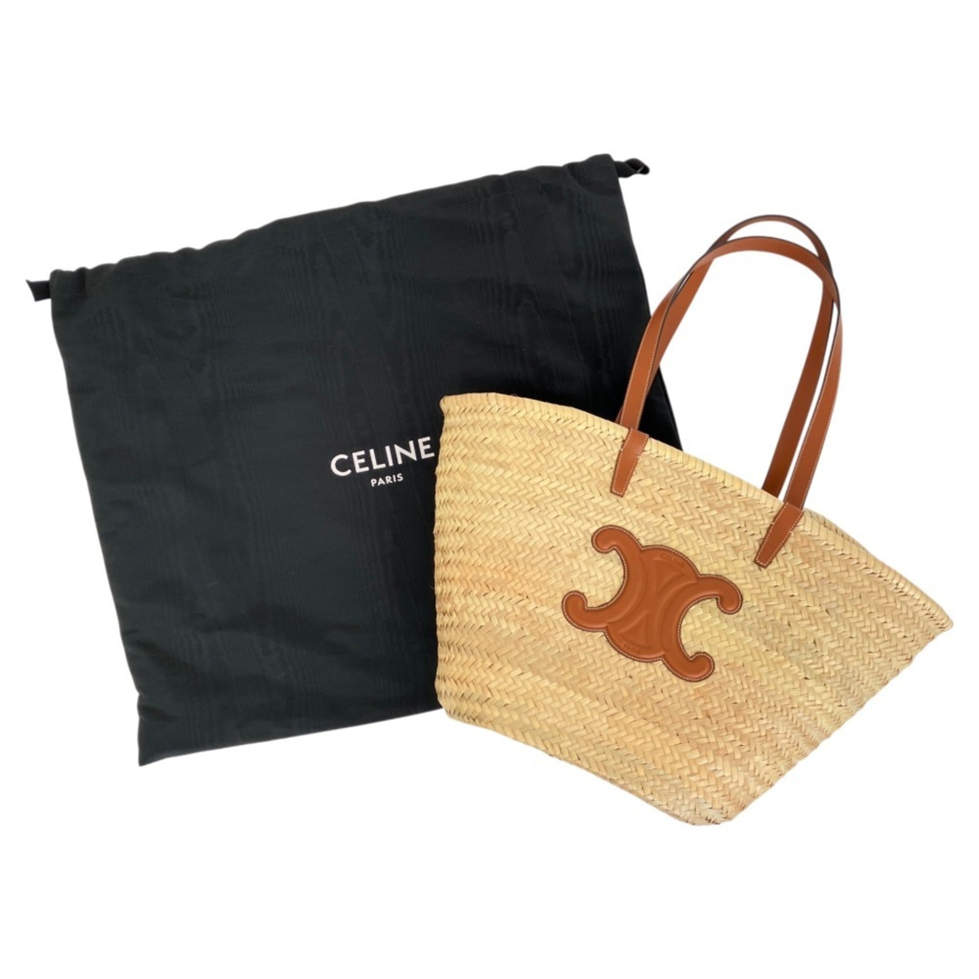 Celine Raffia Leather Basket (Pre-Owned)