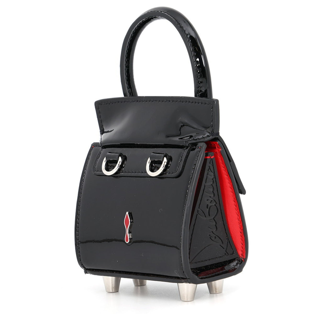 Christian Louboutin Black Patent Leather Handbag Shoulder Bag (Pre-Owned)