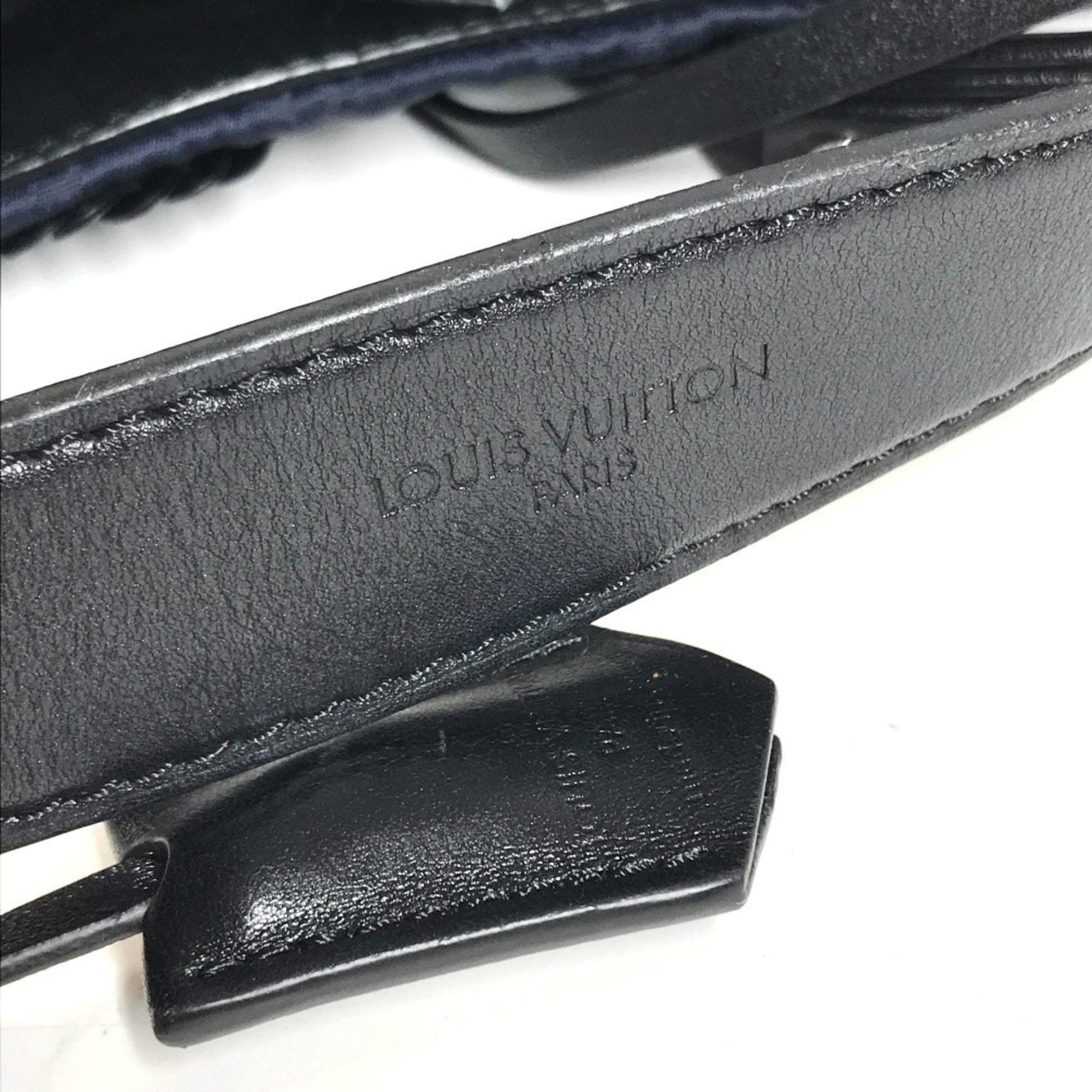 Louis Vuitton Black Monogram Navy Spangles Satin Leather Handbag Pouch Shoulder Bag (Pre-Owned)