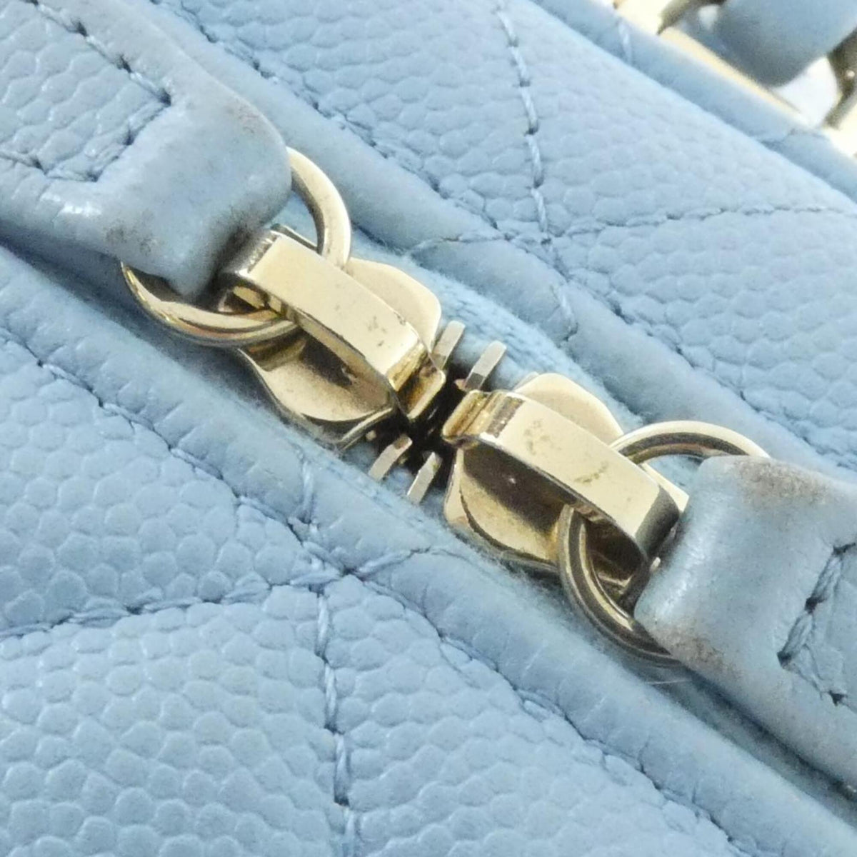 Chanel Light Blue Grained Calfskin Handbag (Pre-Owned)