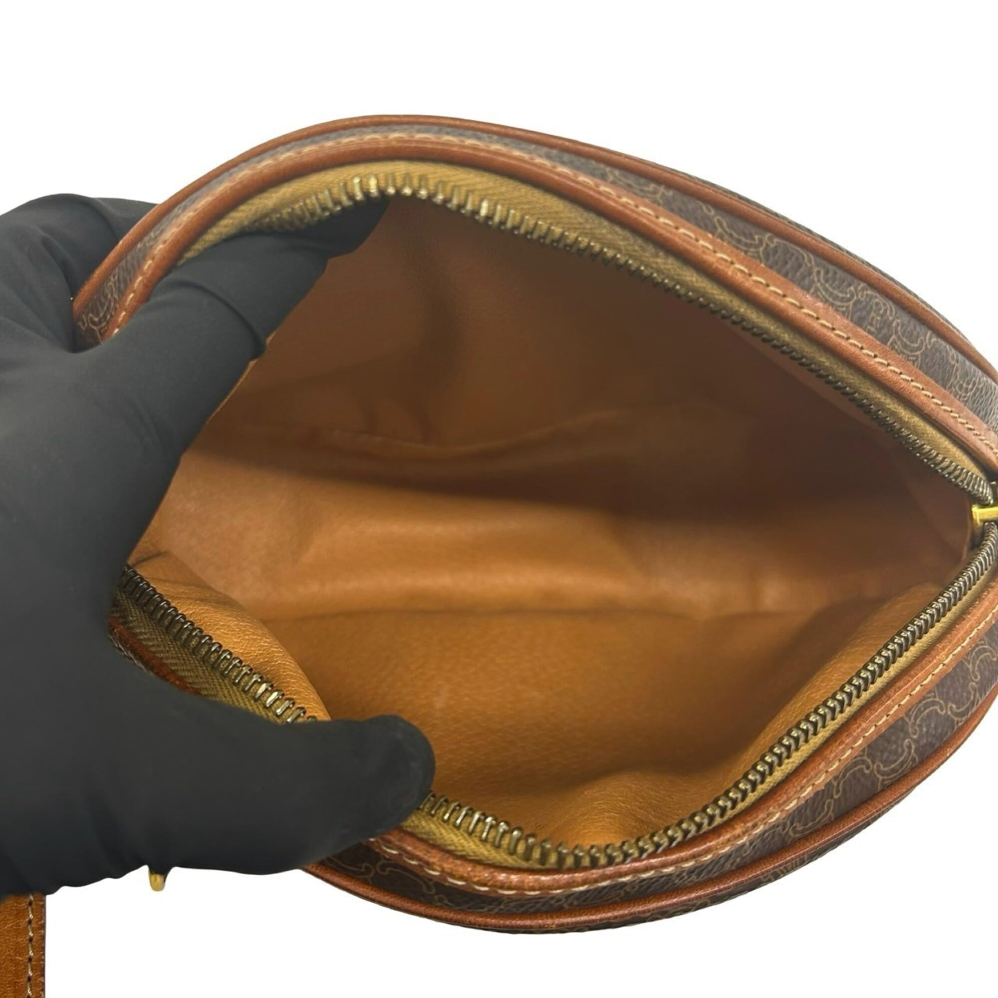 Celine Brown Leather Pvc Pochette Shoulder Bag (Pre-Owned)