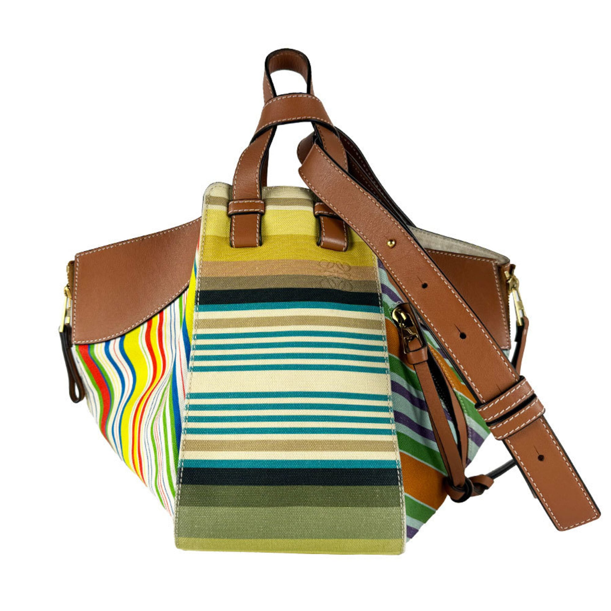 Loewe Brown Multi-Color Canvas Leather Shoulder Bag (Pre-Owned)