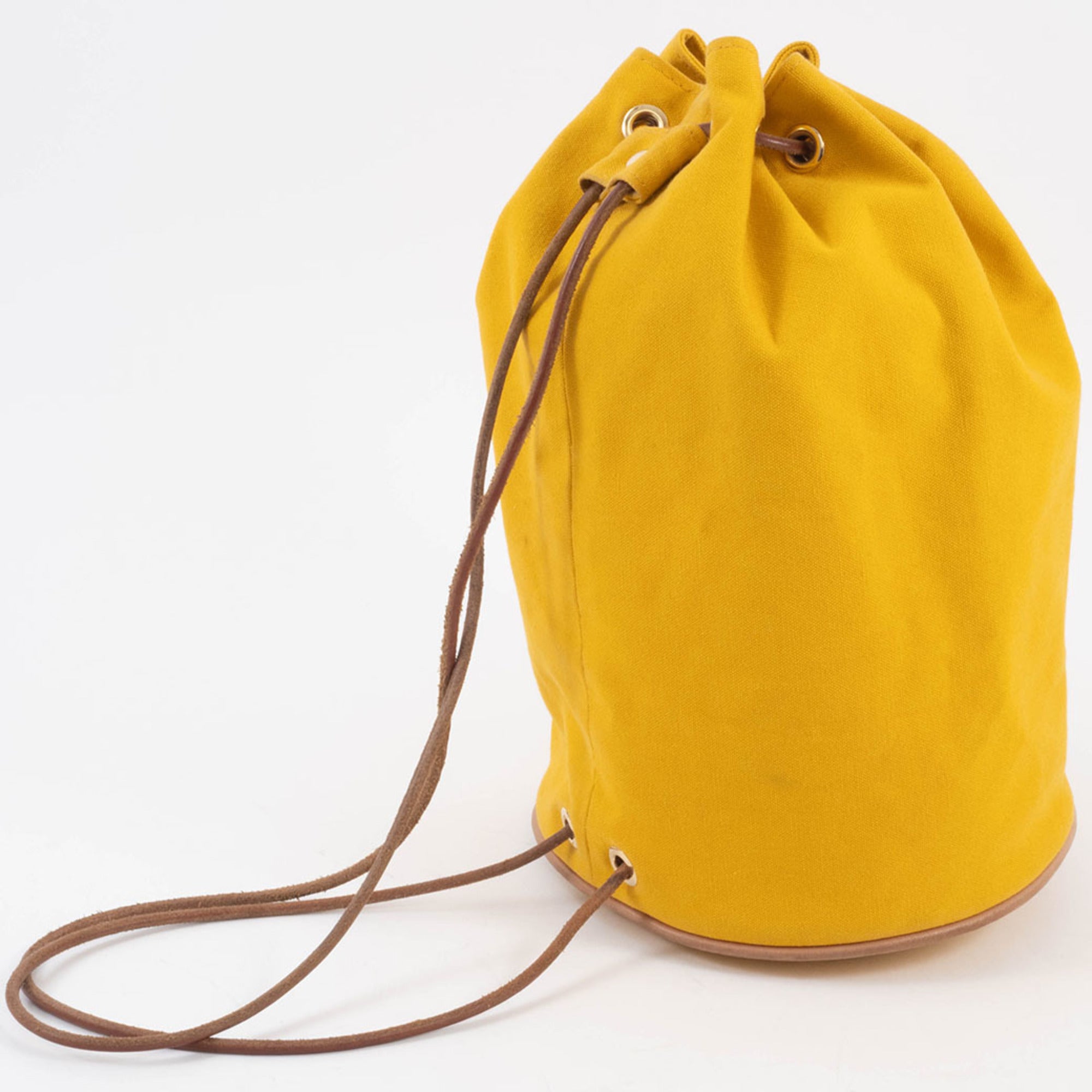 Hermes Polochon Mimil Yellow Cotton 100% Shoulder Bag (Pre-Owned)