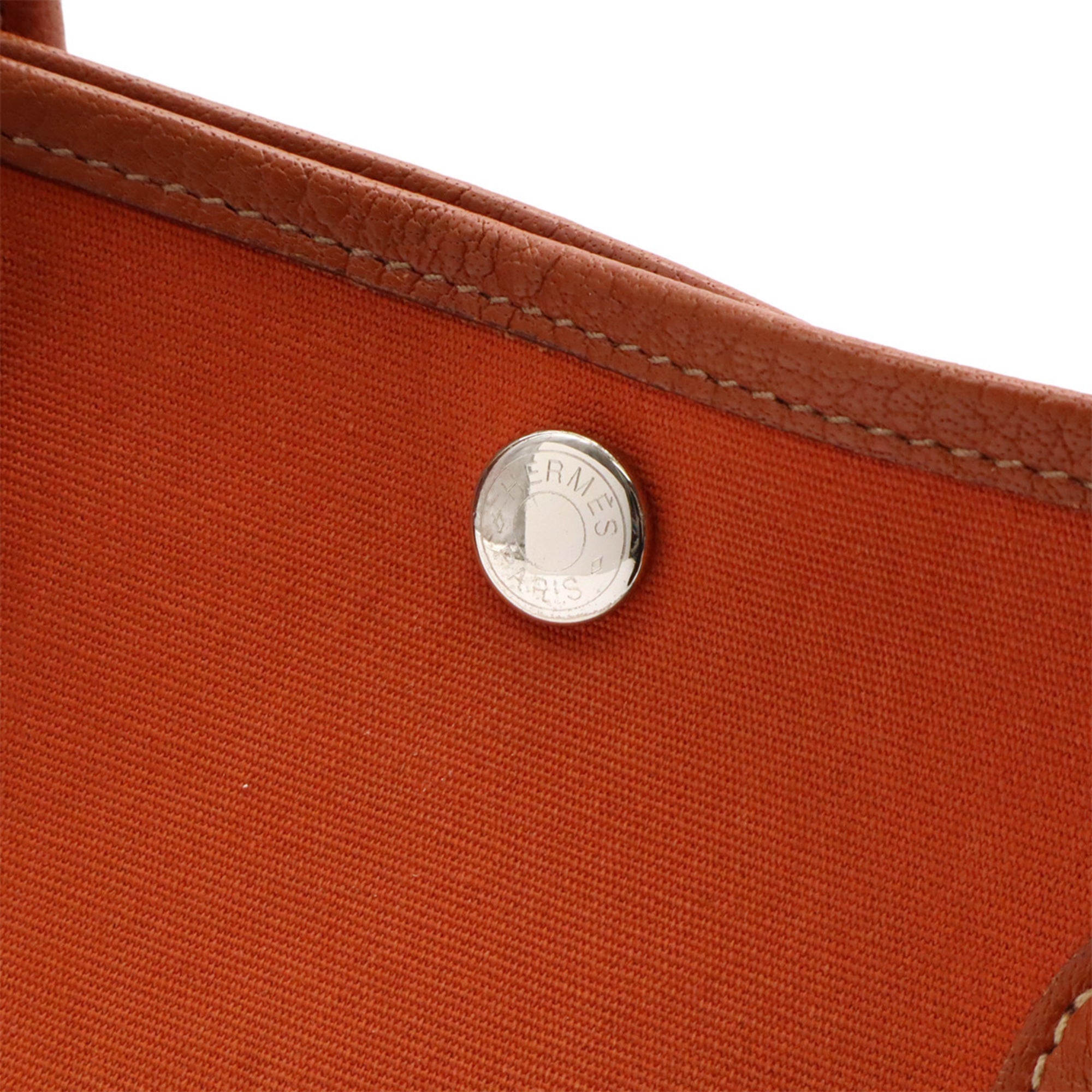 Hermes Orange Toile Officier Handbag Shoulder Bag Tote Bag (Pre-Owned)