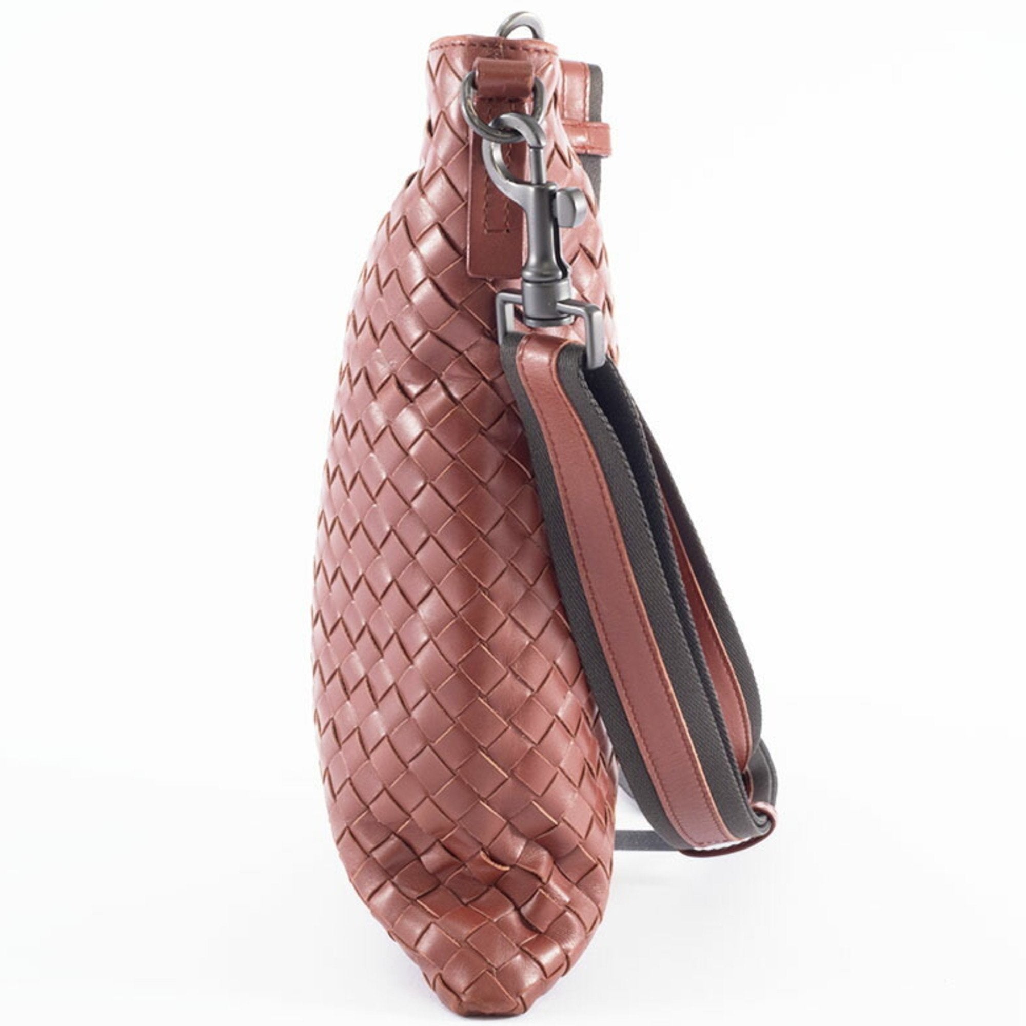 Bottega Veneta Intrecciato Brown Leather Shoulder Bag (Pre-Owned)