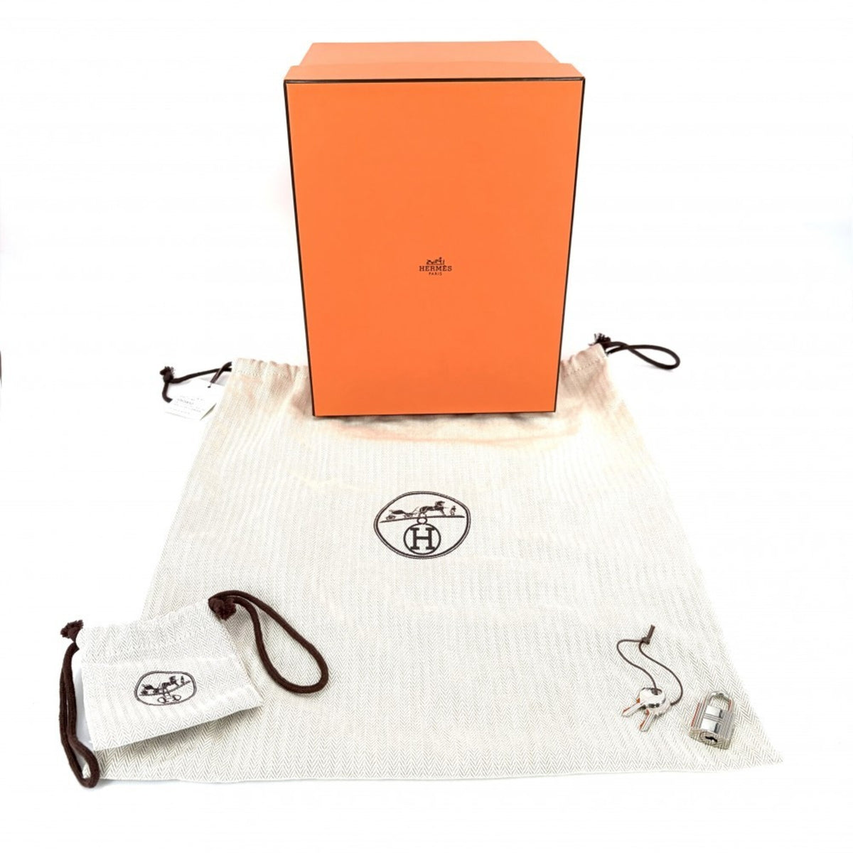 Hermes Gray Taurillon Clemence Leather Handbag (Pre-Owned)