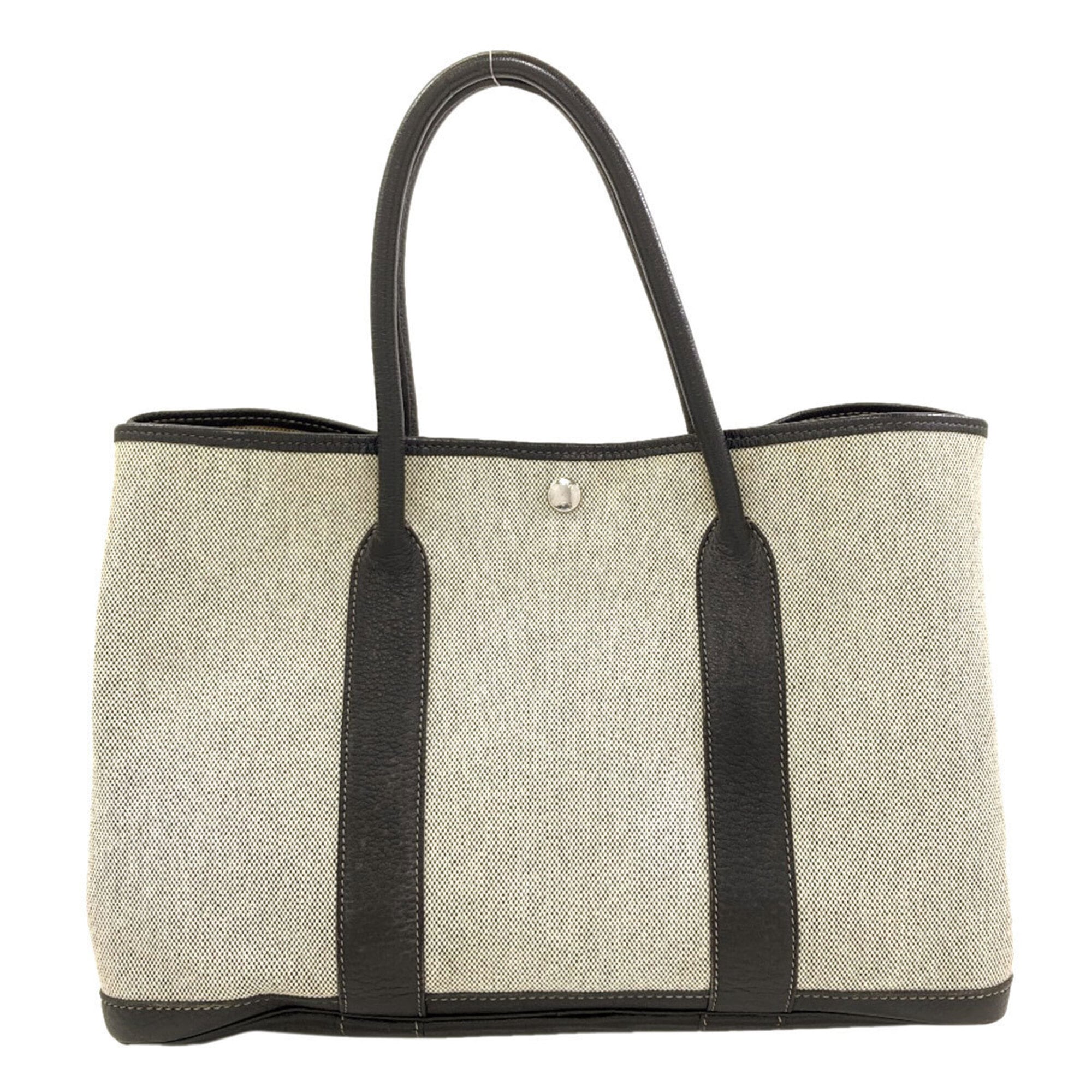 Hermes Black Gray Toile H Tote Bag (Pre-Owned)