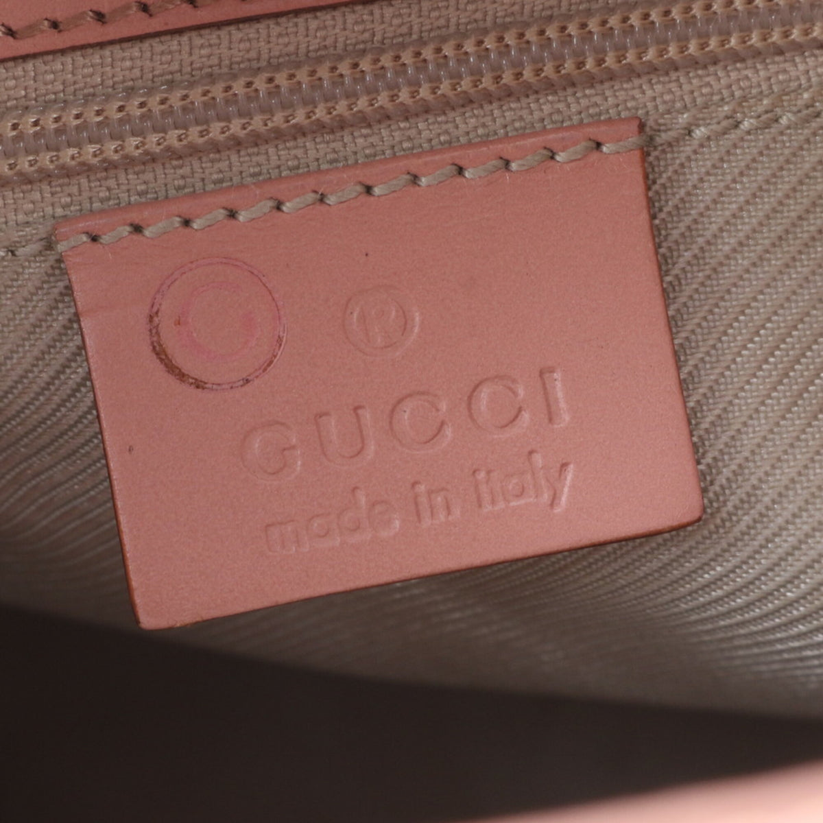 Gucci Pink Leather Canvas Handbag Tote Bag (Pre-Owned)
