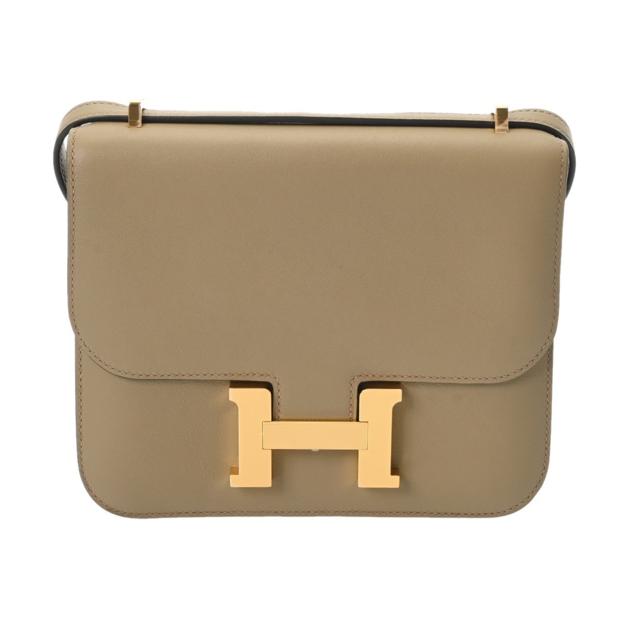 Hermes Beige Swift Leather Shoulder Bag (Pre-Owned)