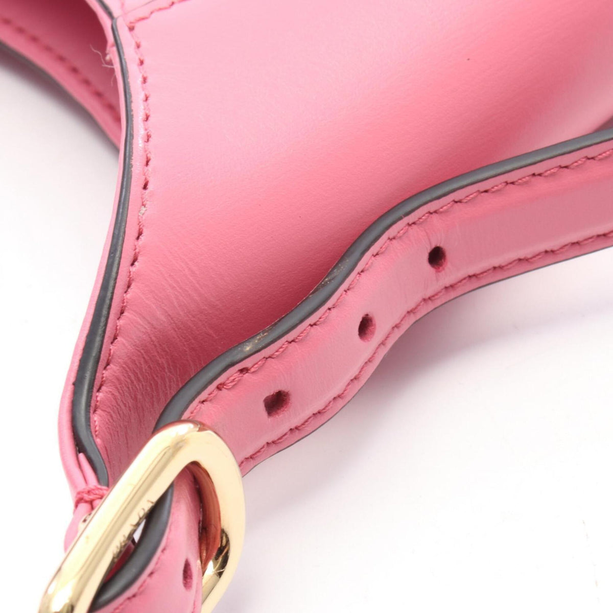 Prada Pink Leather Handbag Shoulder Bag (Pre-Owned)