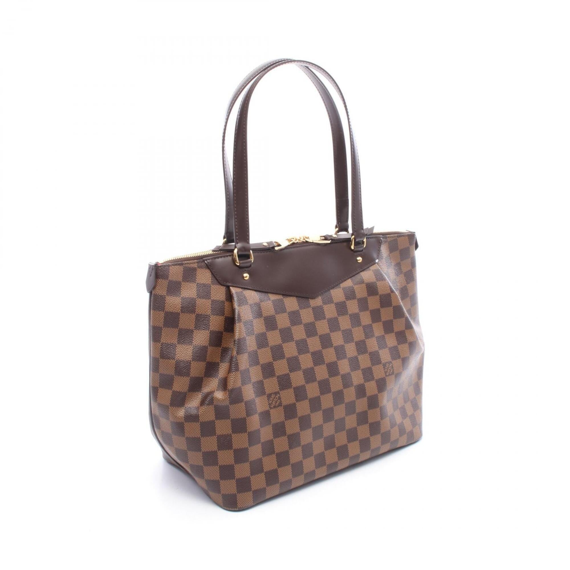 Louis Vuitton Brown Coated Canvas Leather Handbag Tote Bag (Pre-Owned)