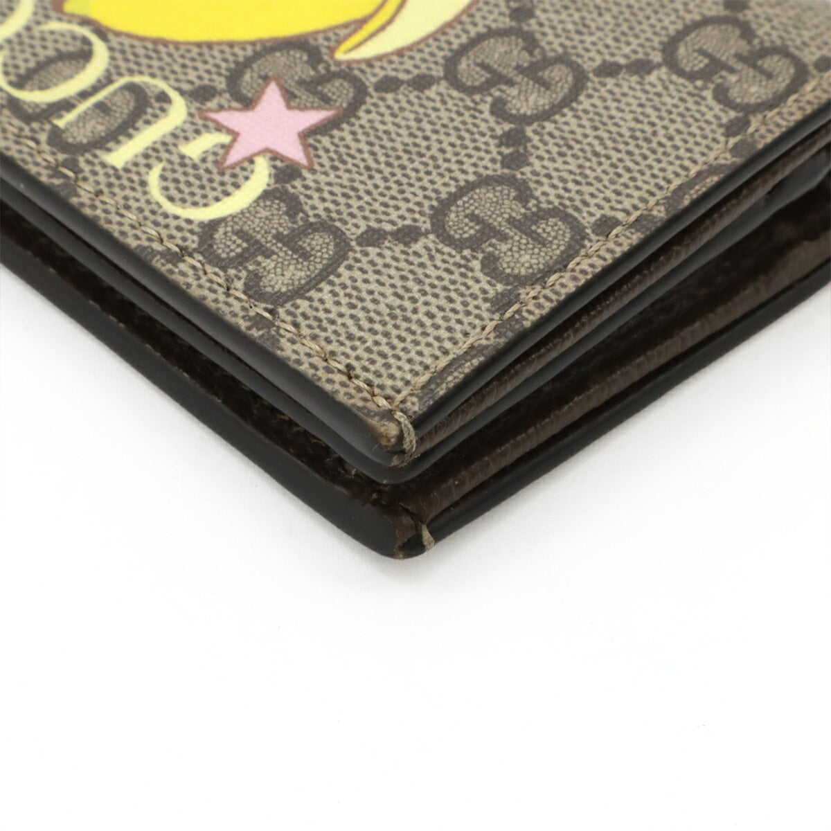 Gucci Gg Supreme Beige Multi-Color Yellow Gg Supreme Leather Wallet (Bi-Fold) (Pre-Owned)