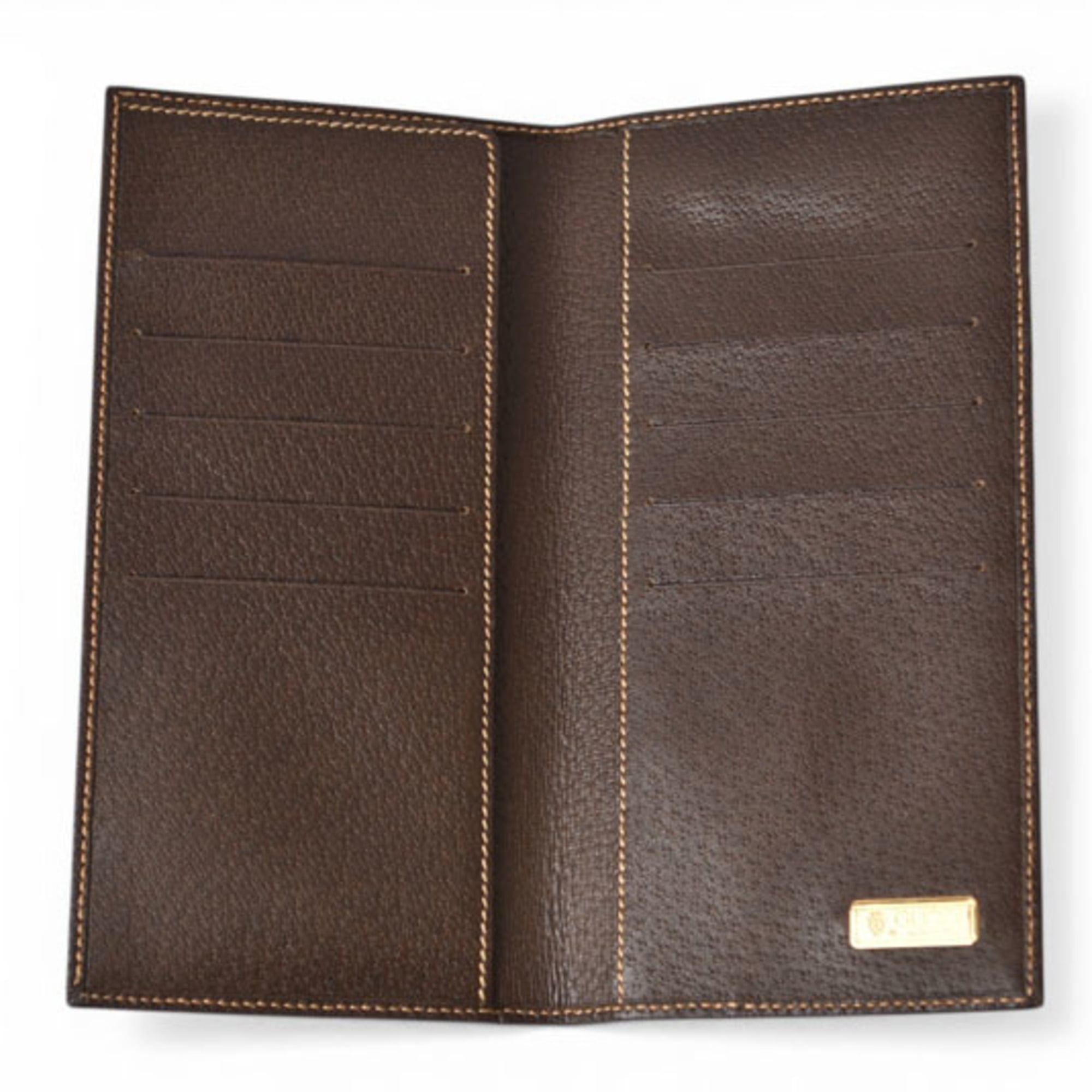 Gucci Brown Leather Long Wallet (Bi-Fold) (Pre-Owned)