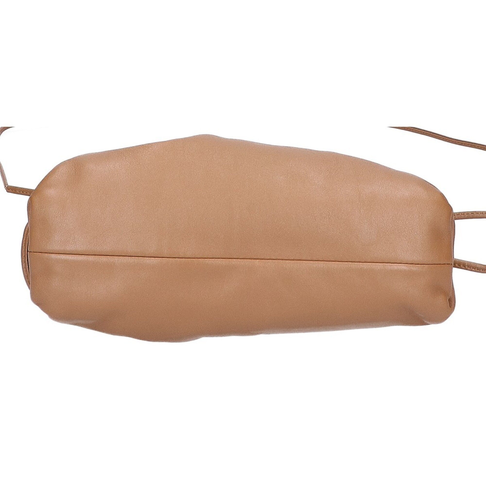 Bottega Veneta Dark Beige Leather Pouch Shoulder Bag (Pre-Owned)