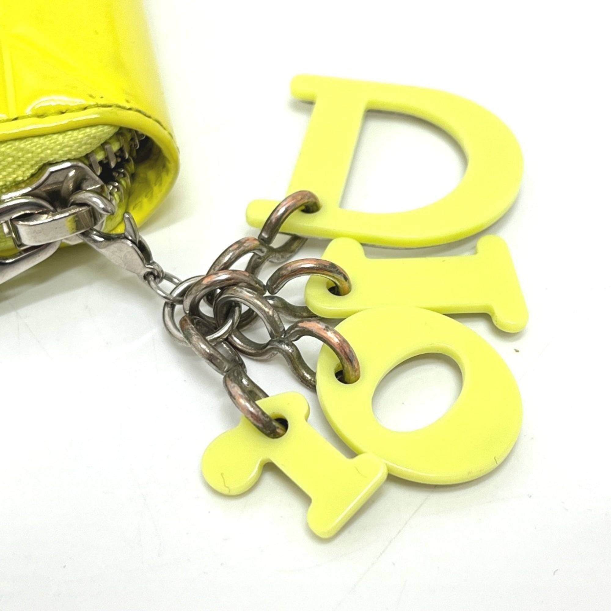 Christian Dior Yellow Leather Long Wallet (Bi-Fold) (Pre-Owned)