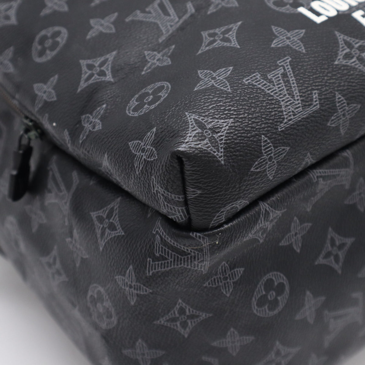 Louis Vuitton Monogram Black Gray White Coated Canvas Leather Backpack (Pre-Owned)