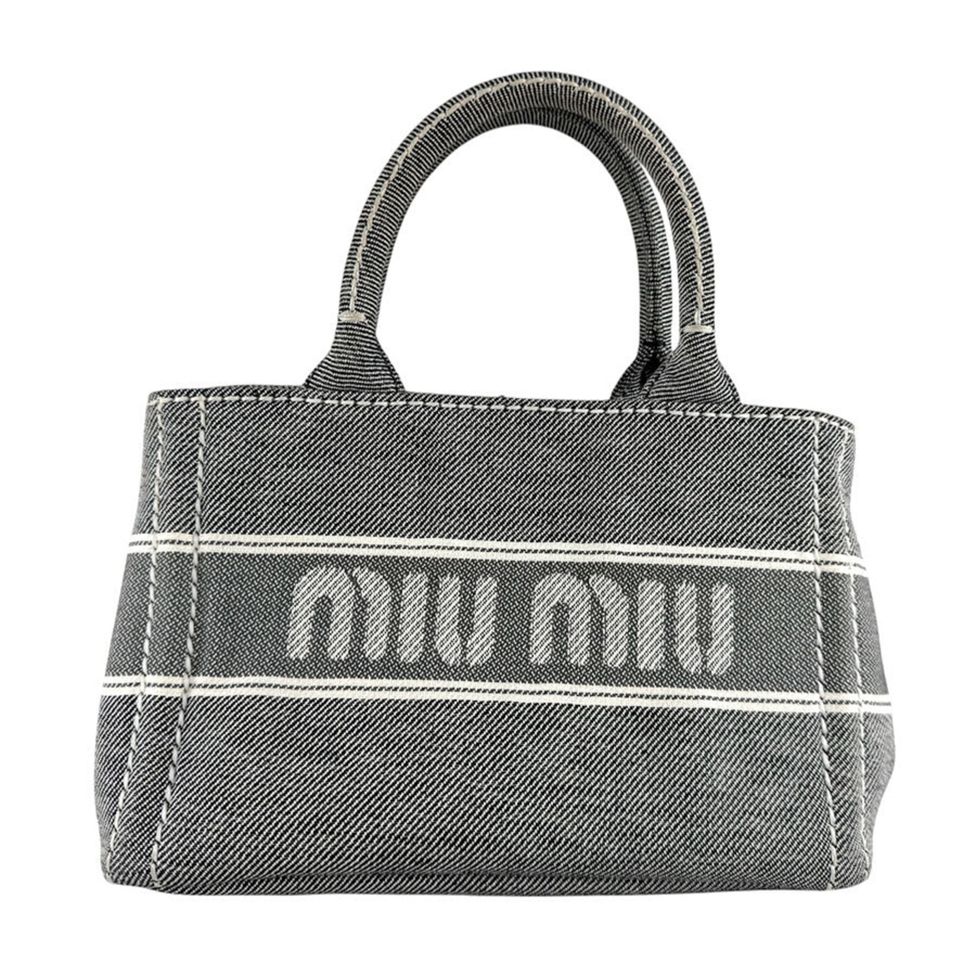 Miu Miu Black Canvas Handbag Shoulder Bag (Pre-Owned)