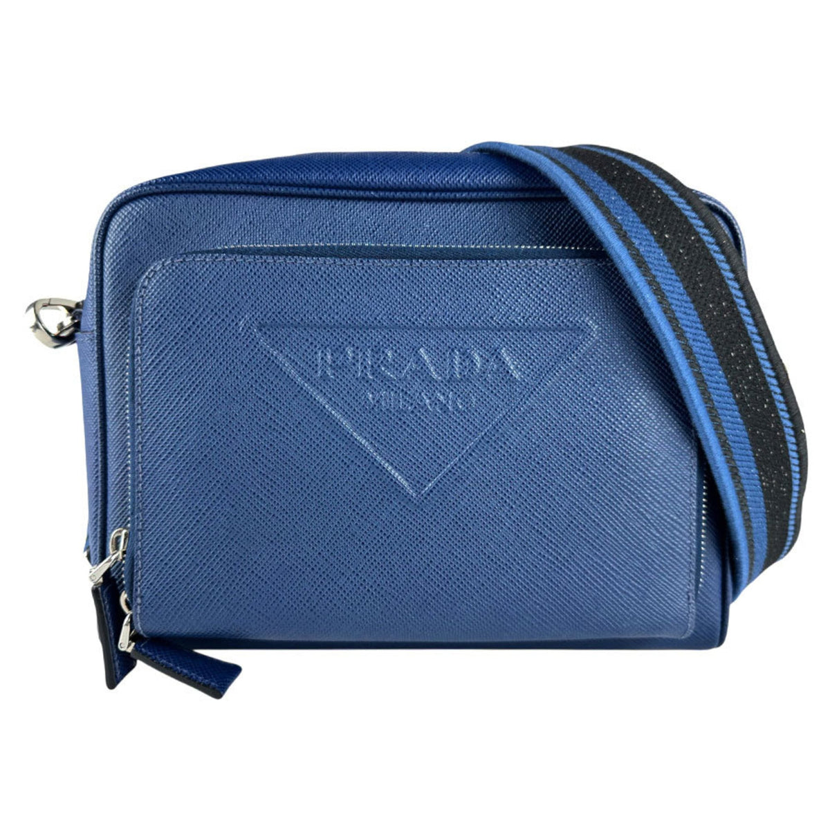Prada Blue Leather Shoulder Bag (Pre-Owned)