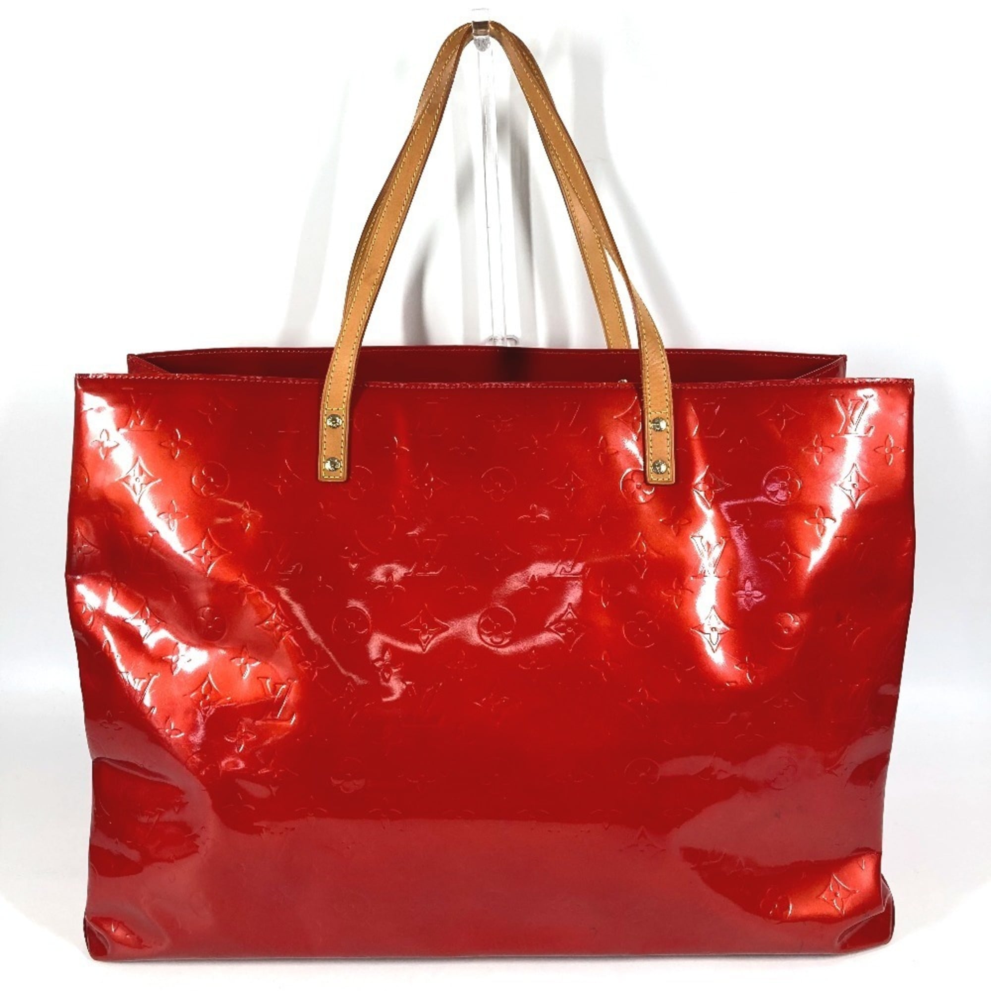 Louis Vuitton Red Color Monogram Vernis Boston Bag Shoulder Bag Tote Bag (Pre-Owned)
