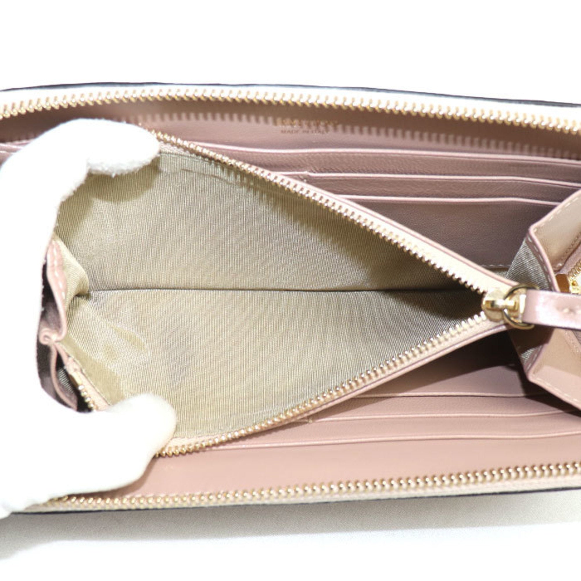 Jimmy Choo Pink Beige Leather Long Wallet (Bi-Fold) (Pre-Owned)