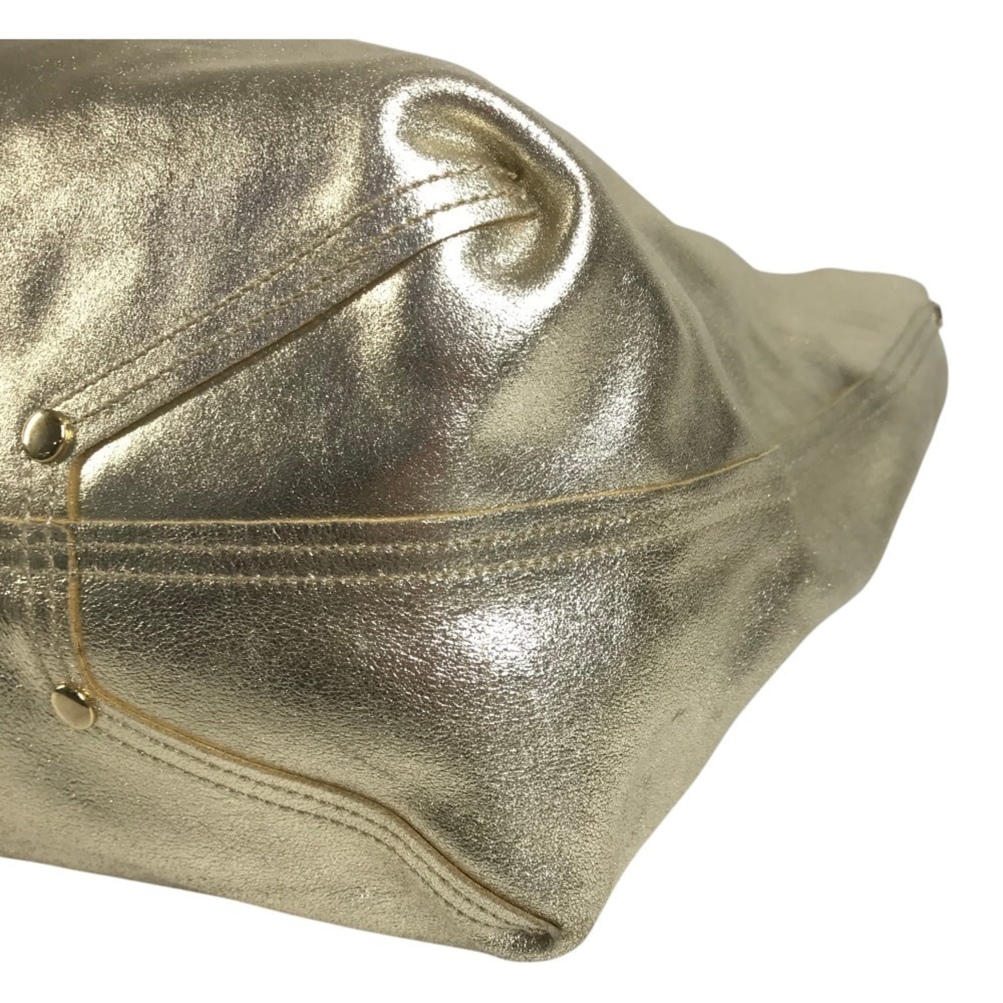 Tiffany Gold Leather Handbag Pouch Shoulder Bag Tote Bag (Pre-Owned)