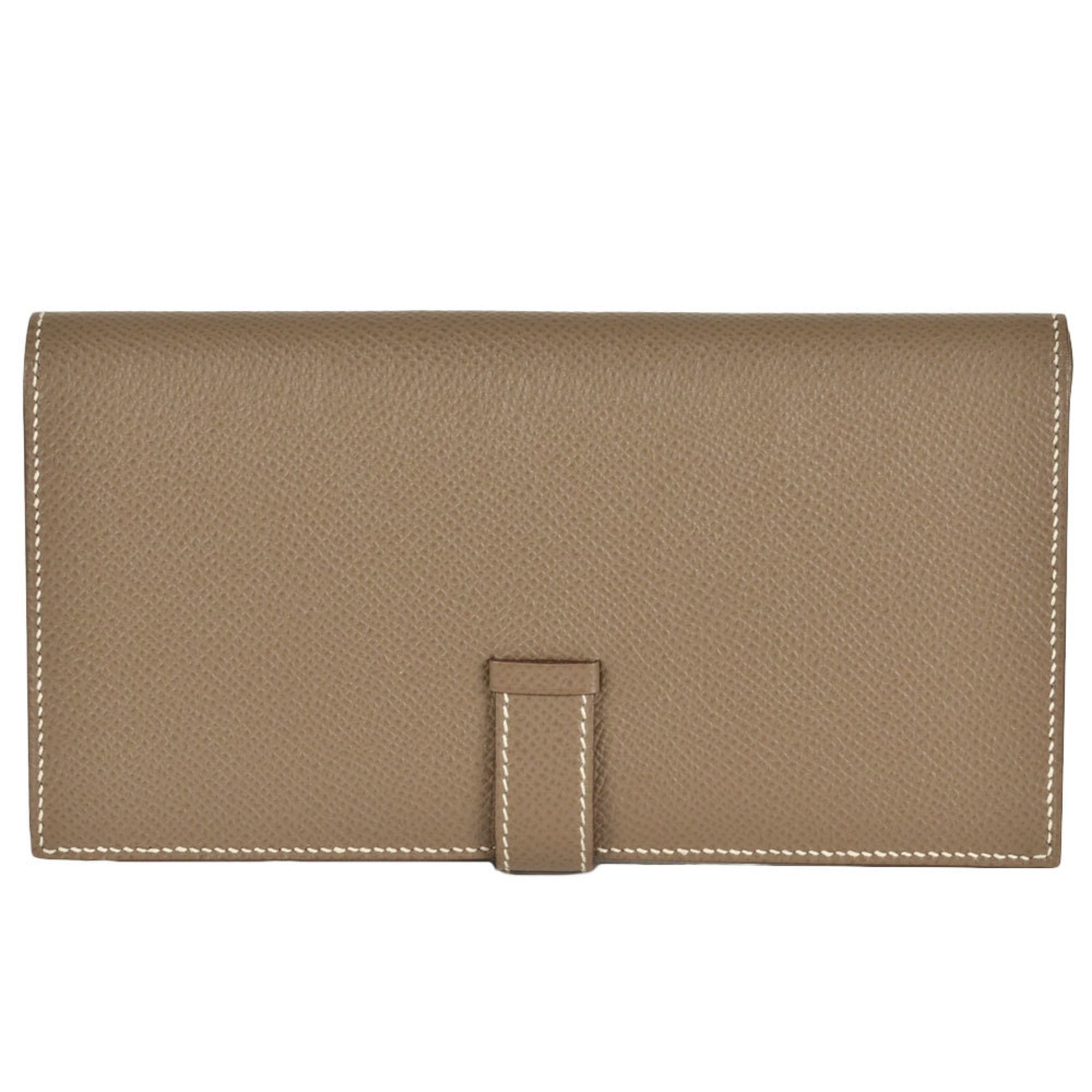 Hermes Etoupe Gray Epsom Leather Long Wallet (Bi-Fold) (Pre-Owned)