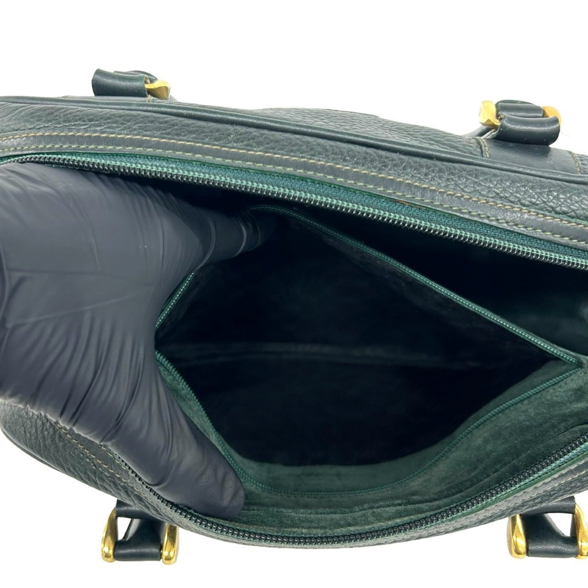 Gucci Green Leather Boston Bag Handbag (Pre-Owned)